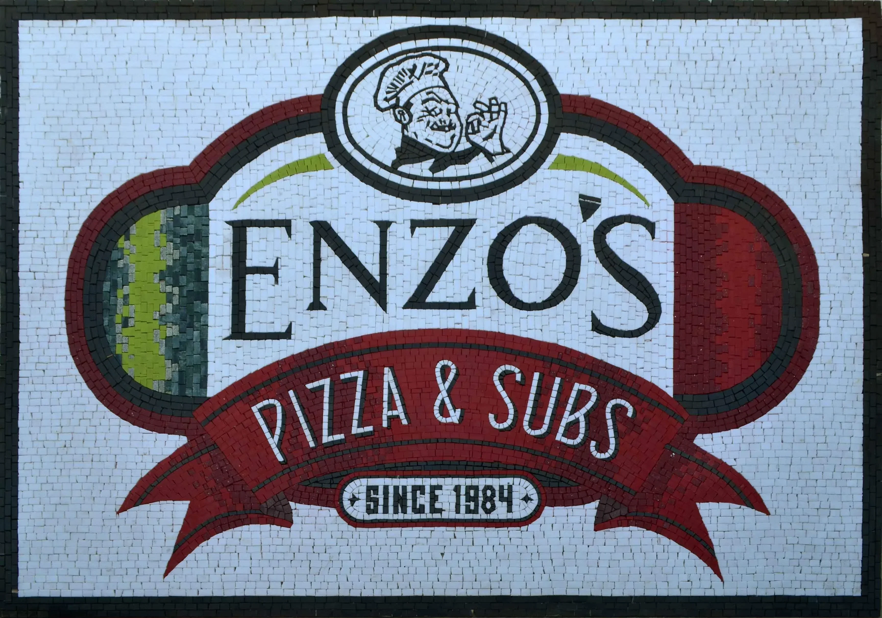 Enzo Pizza Subs Custom Logo - Marble Mosaic - Mesh Backing