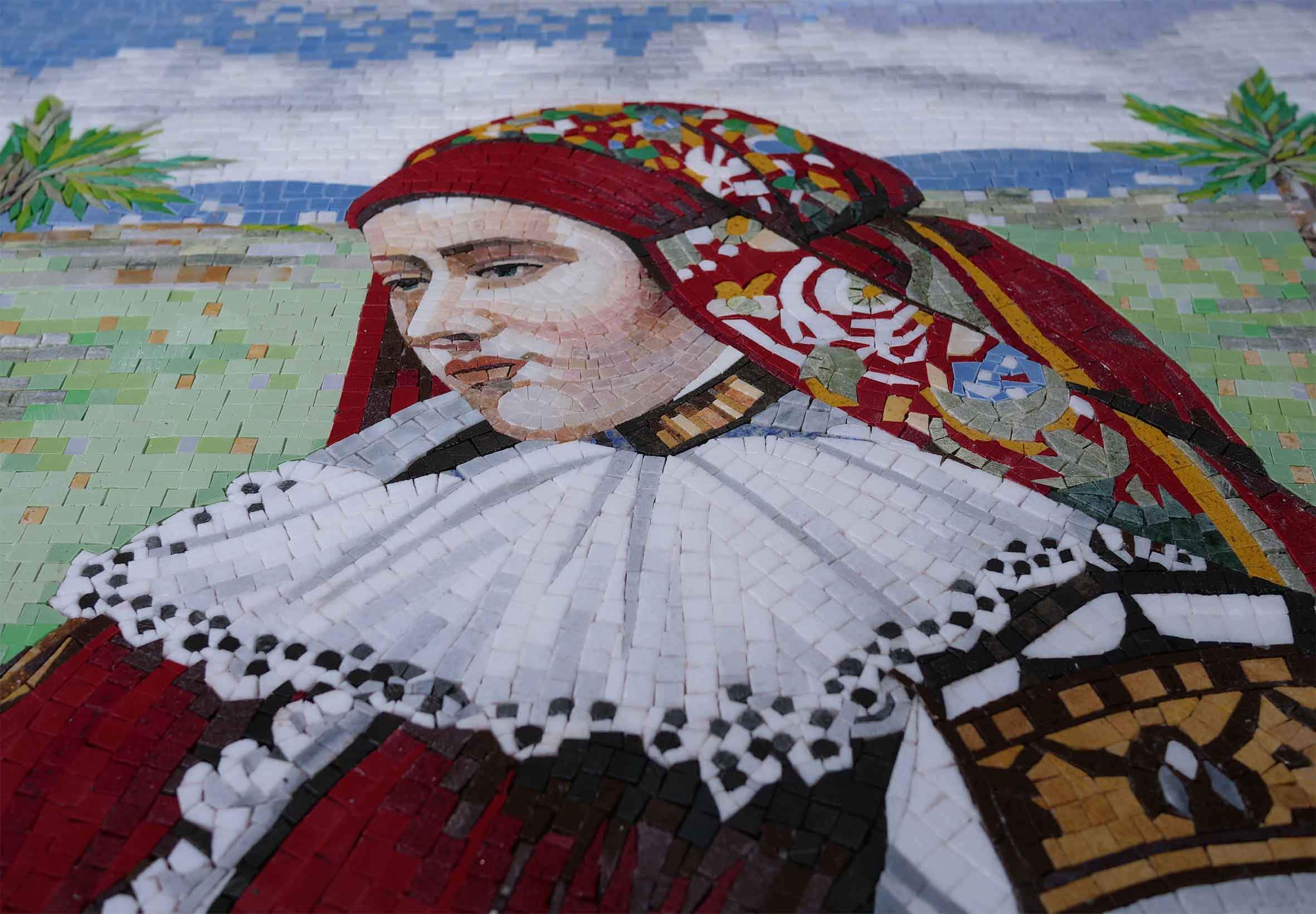 Woman dressed in Folkloric Costume - Mosaic Artwork - Image 2