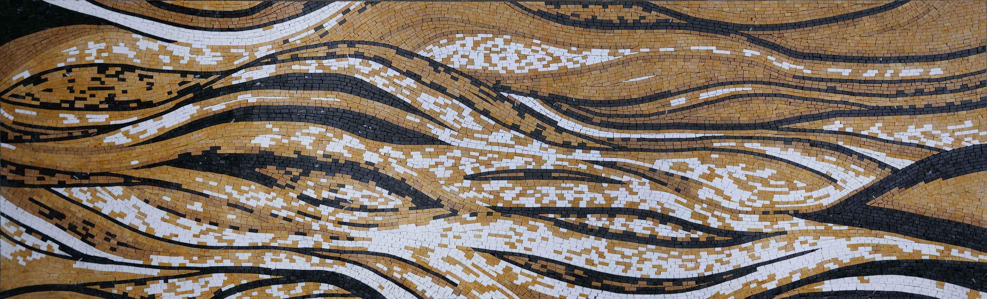 Geometric Waves - Marble Sun Mosaic Sand Wall Art - Mesh Backing
