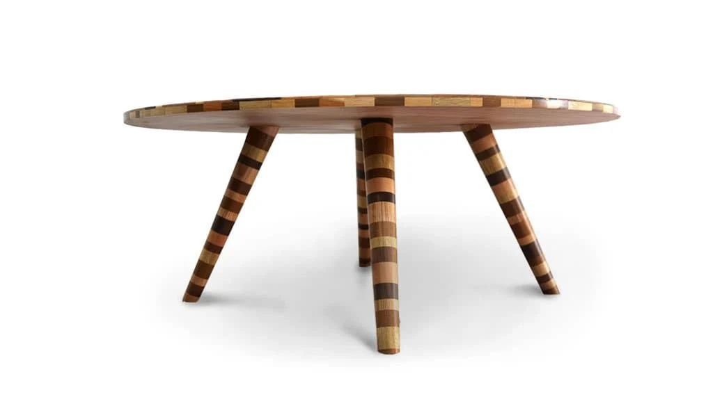 Dove Pattern Wooden Table - Mosaic Flower Patterns - Mesh Backing - Image 4