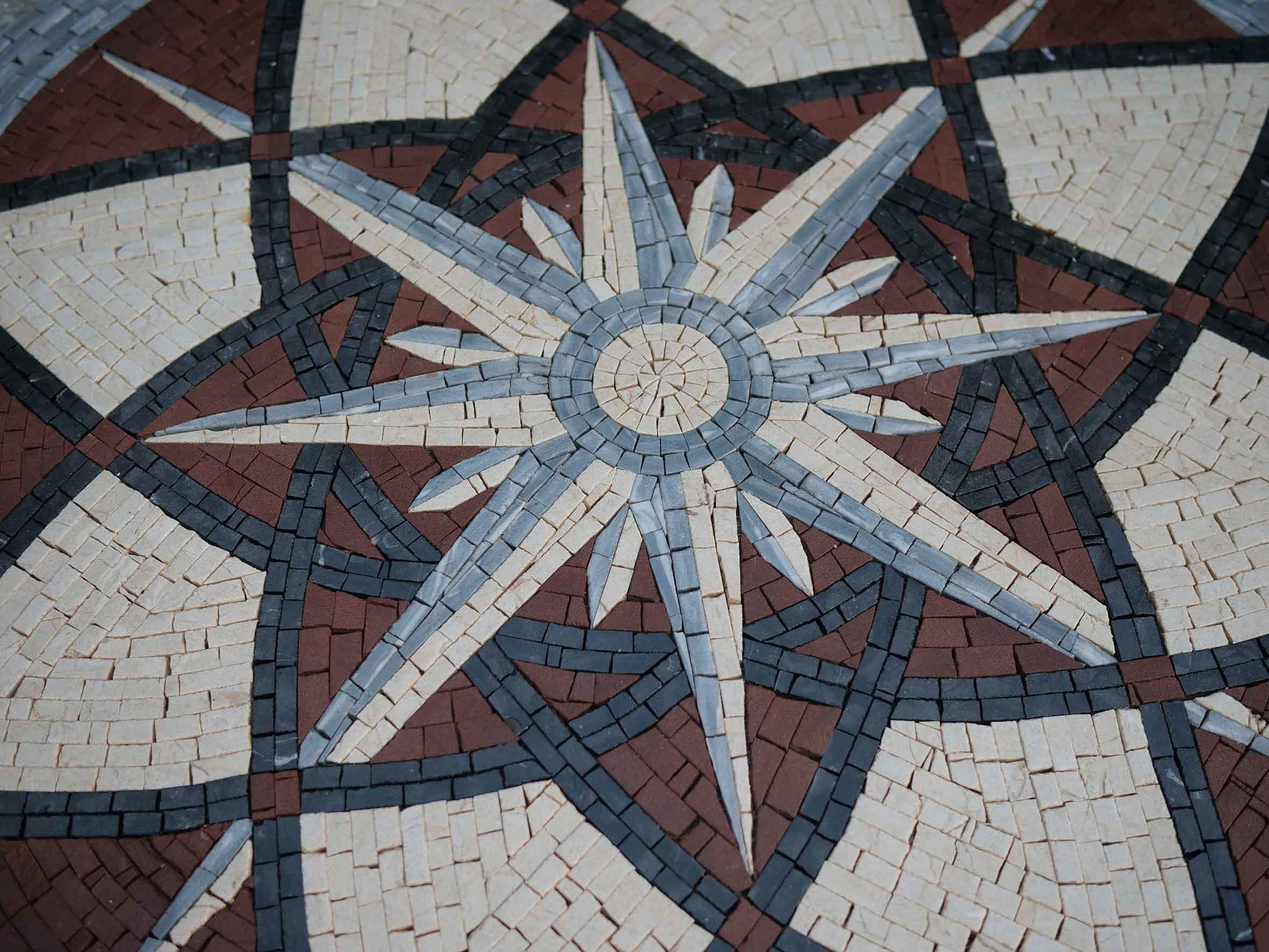 Compass Flower Mosaic Medallion Art - Image 2