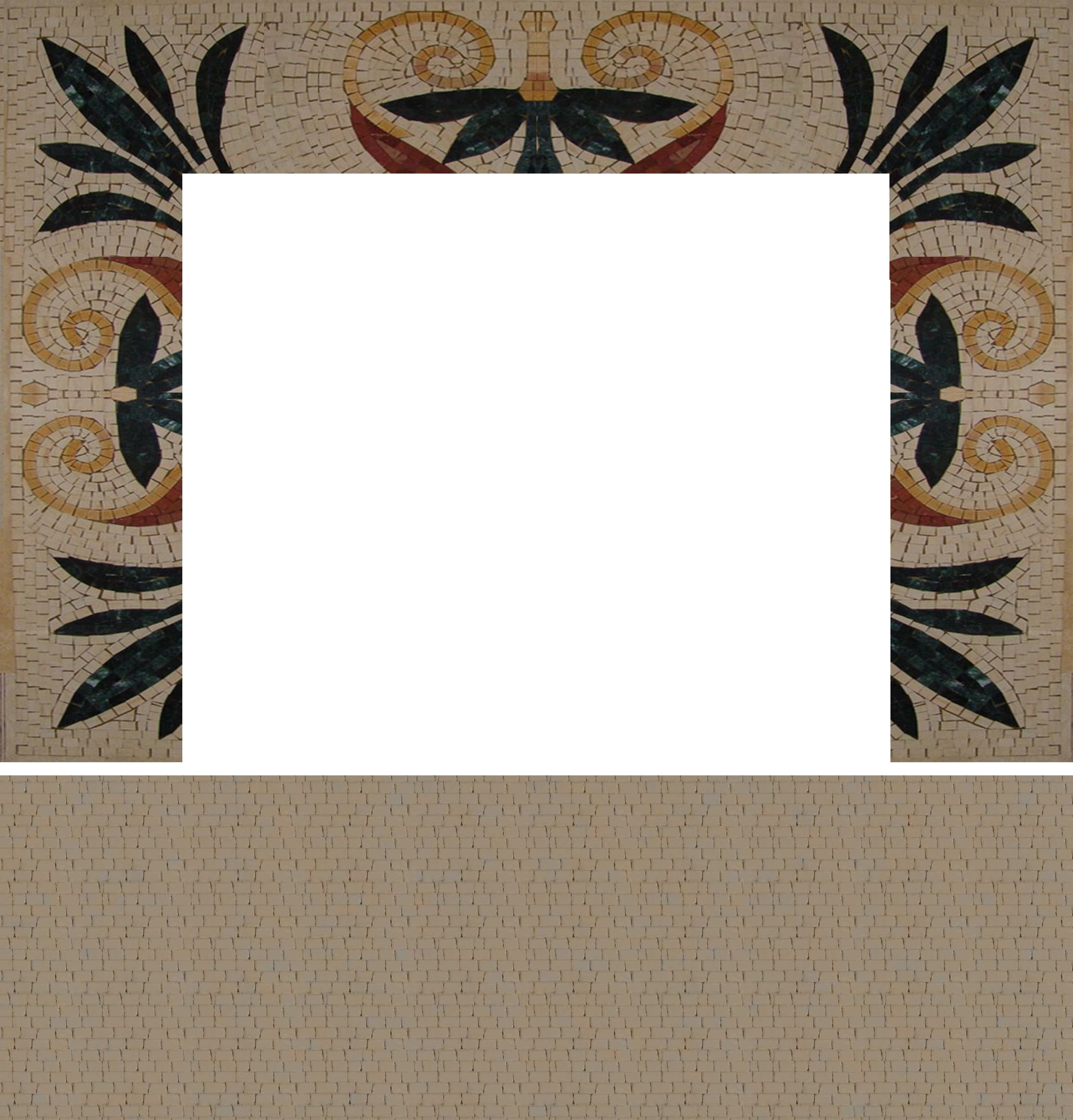 Floral Vine Border - Marble Mosaic Art For Wall Botanical Decorative Tile Fireplace - Mesh Backing - Image 2