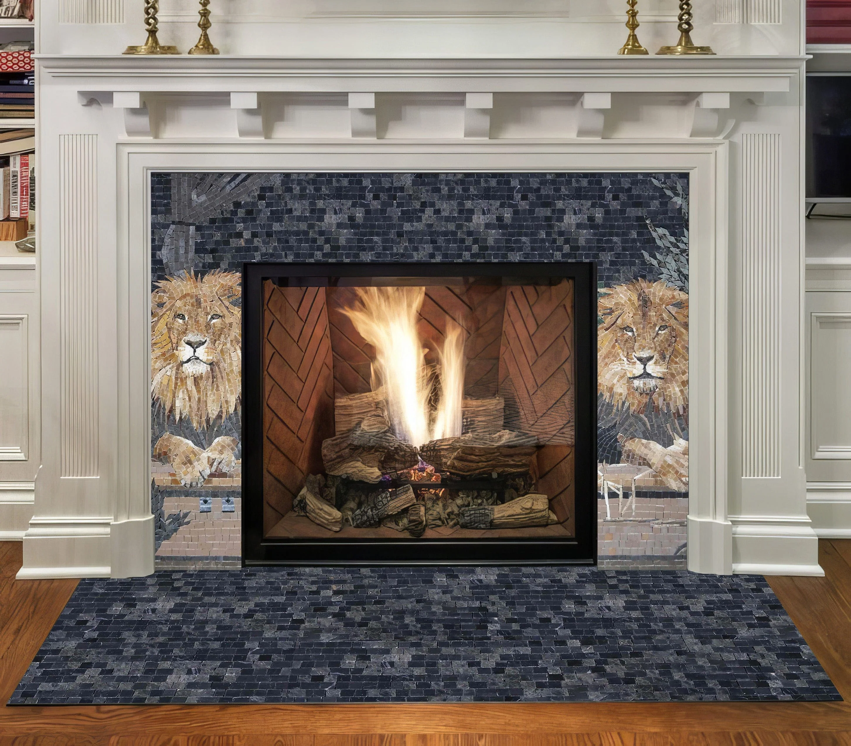 Lion Lair - Sun Mosaic The Fireplace - Mesh Backing