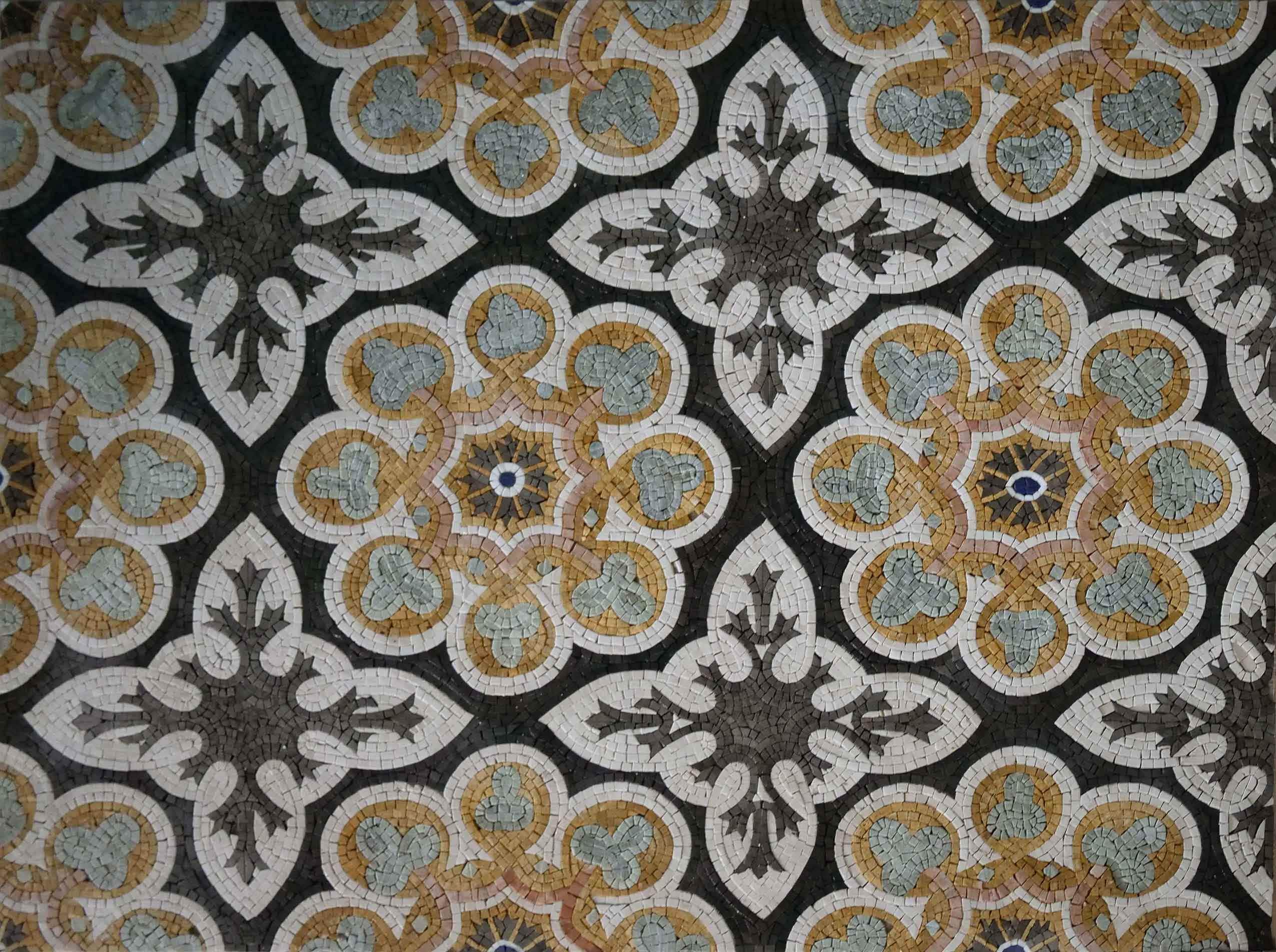 Geometric Star Pattern - Mosaic Wall Murals Floral Wallpaper - 110cm x 80cm (44'' x 32'')" - Mesh Backing