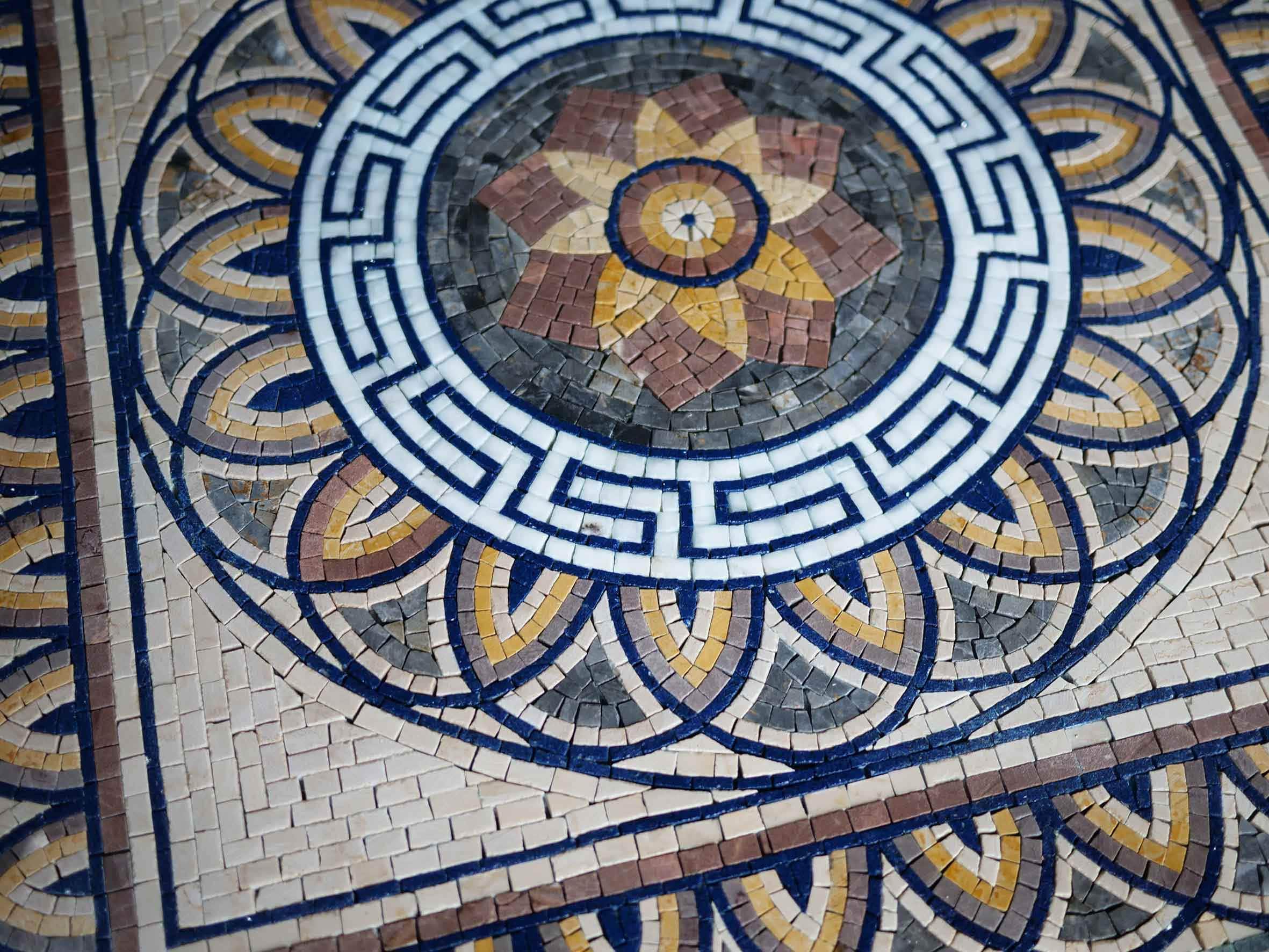 Gold and Blue Aquila Mosaic Art | Luxury Handcrafted Stone Masterpiece - Image 2