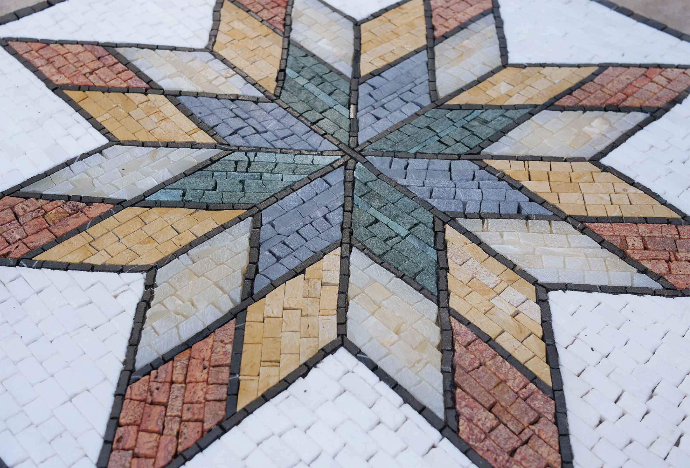 Star Pattern Motif - Marble Home Renovation Mosaic Collection Art - Mesh Backing - Image 2