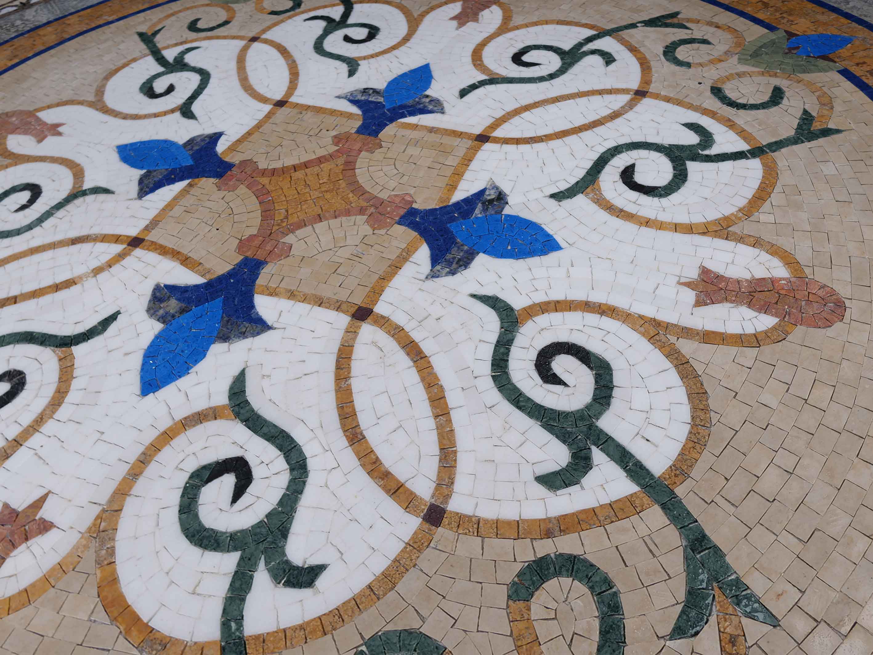 Floral Vine Arrangement - Smalti Mosaic Art Medallion Patterns - Mesh Backing - Image 2