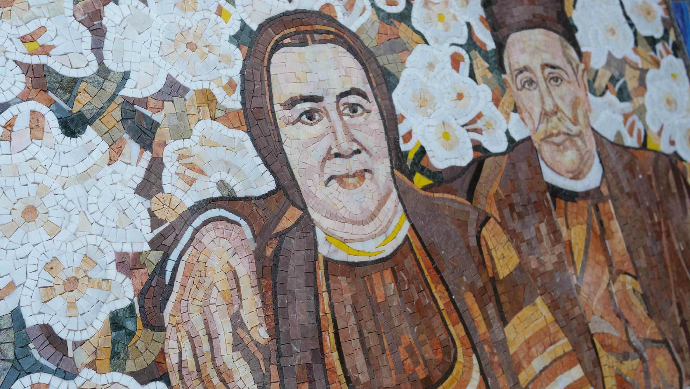 Vladimir Dimitrov Reproduction Couple Portrait - Marble Mosaic Wall Art Outdoor - 90cm x 75cm (36'' x 30'')" - Mesh Backing - Image 2