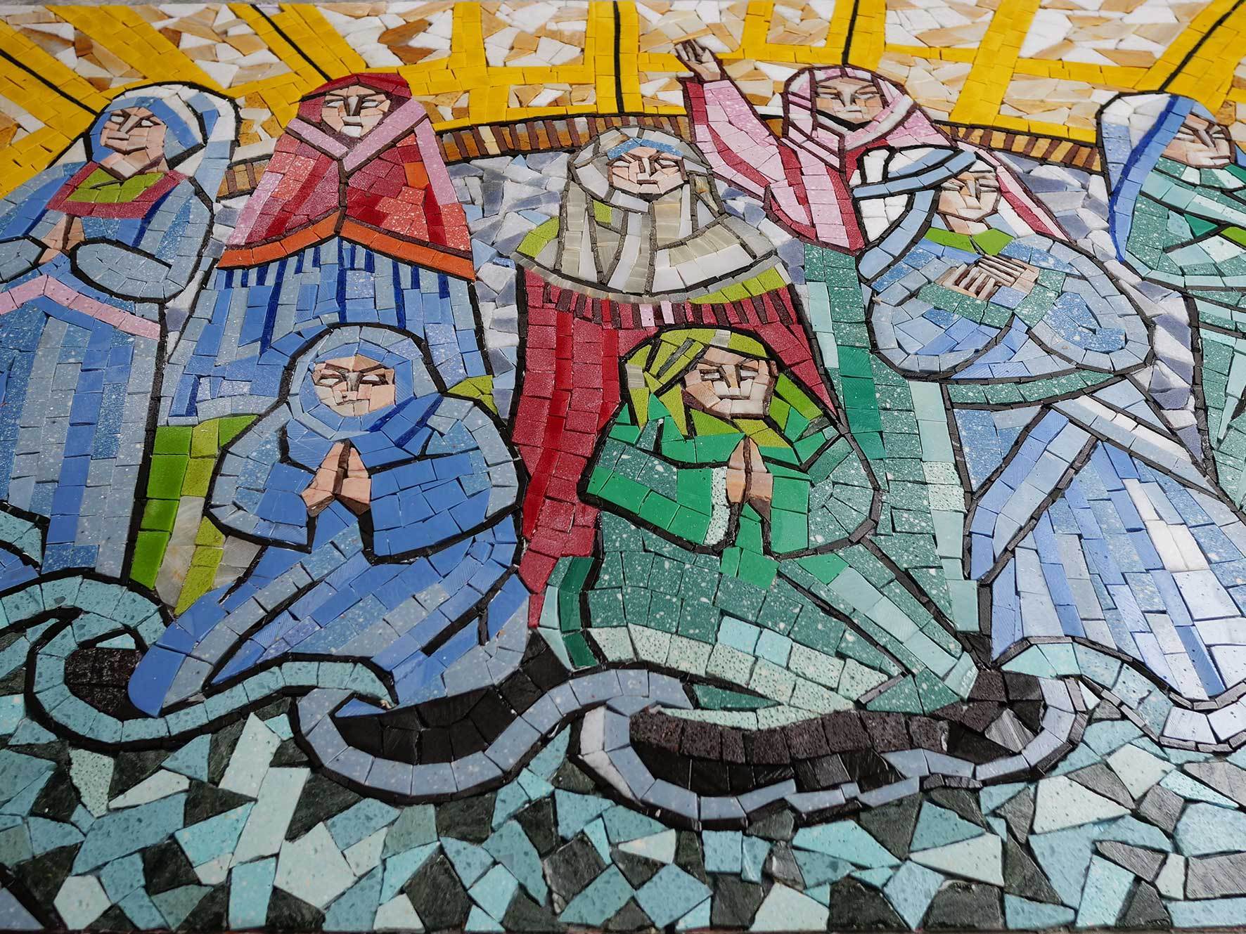 Figures Prayer - Marble Home Remodeling Mosaic Religious Artwork - 60cm x 40cm (24'' x 16'')" - Mesh Backing - Image 2