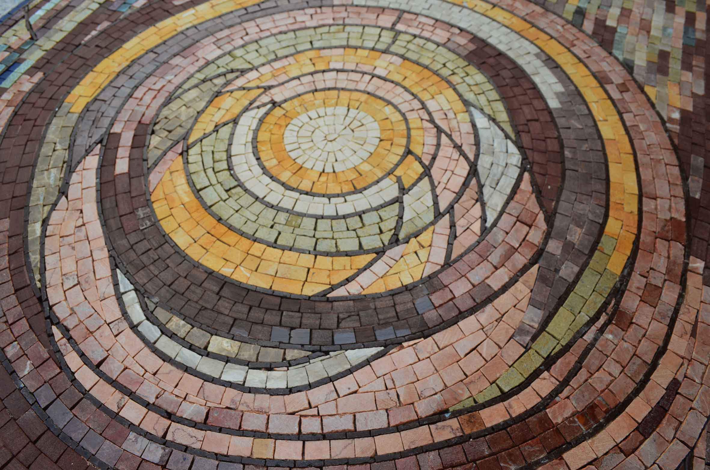 Circular Eye Motif - Custom Mosaic Tile Abstract Design - Mesh Backing - Image 2