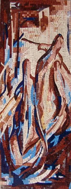 Abstract Angels Expressionism - Marble Mosaic Artwork Figures - Mesh Backing