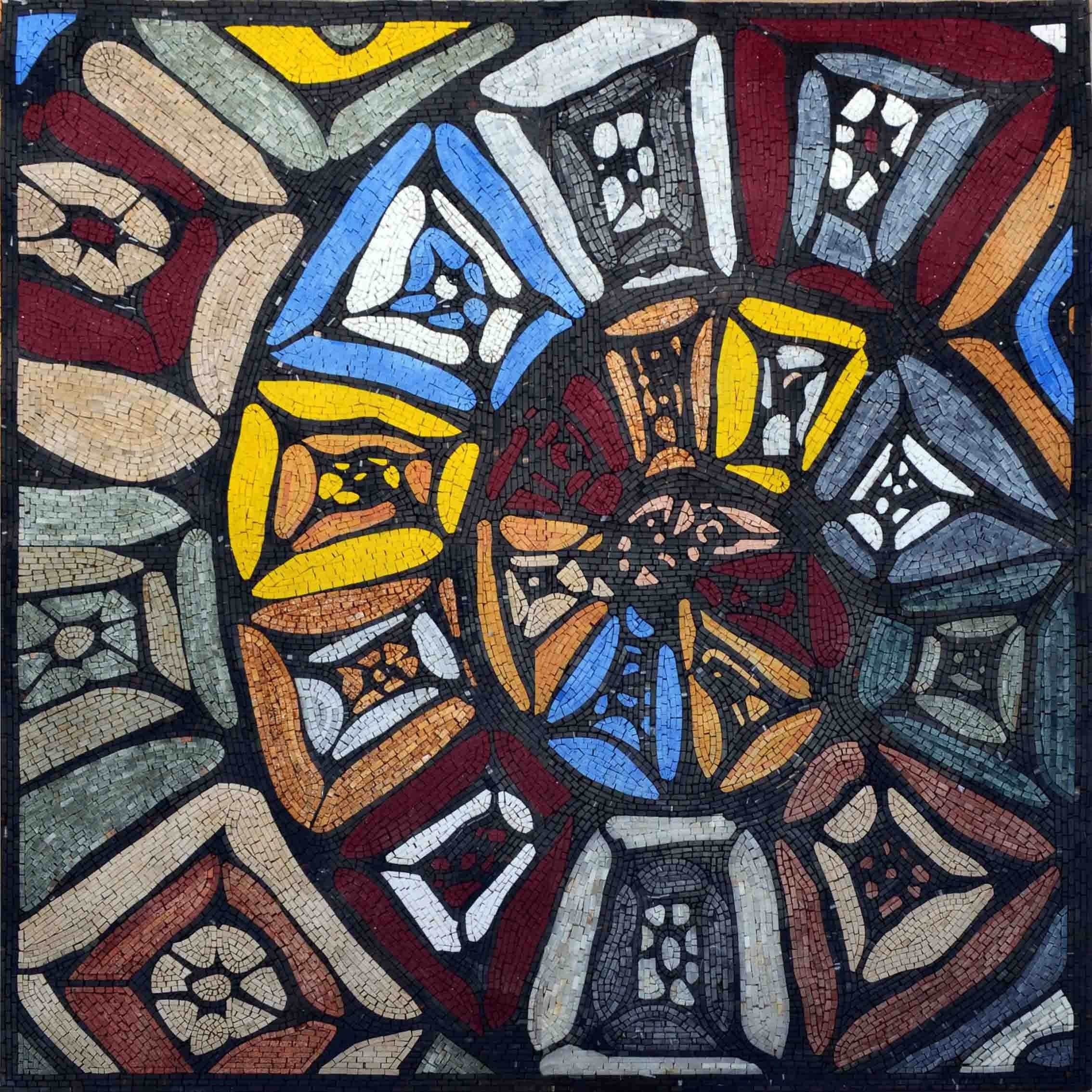 Geometric Block Pattern - Pool Mosaic Designs Abstract Patterns - Mesh Backing