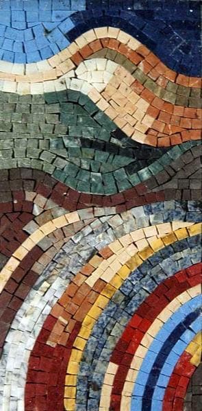 Wavy Landscape - Smalti Mosaic Art Abstract Design - Mesh Backing