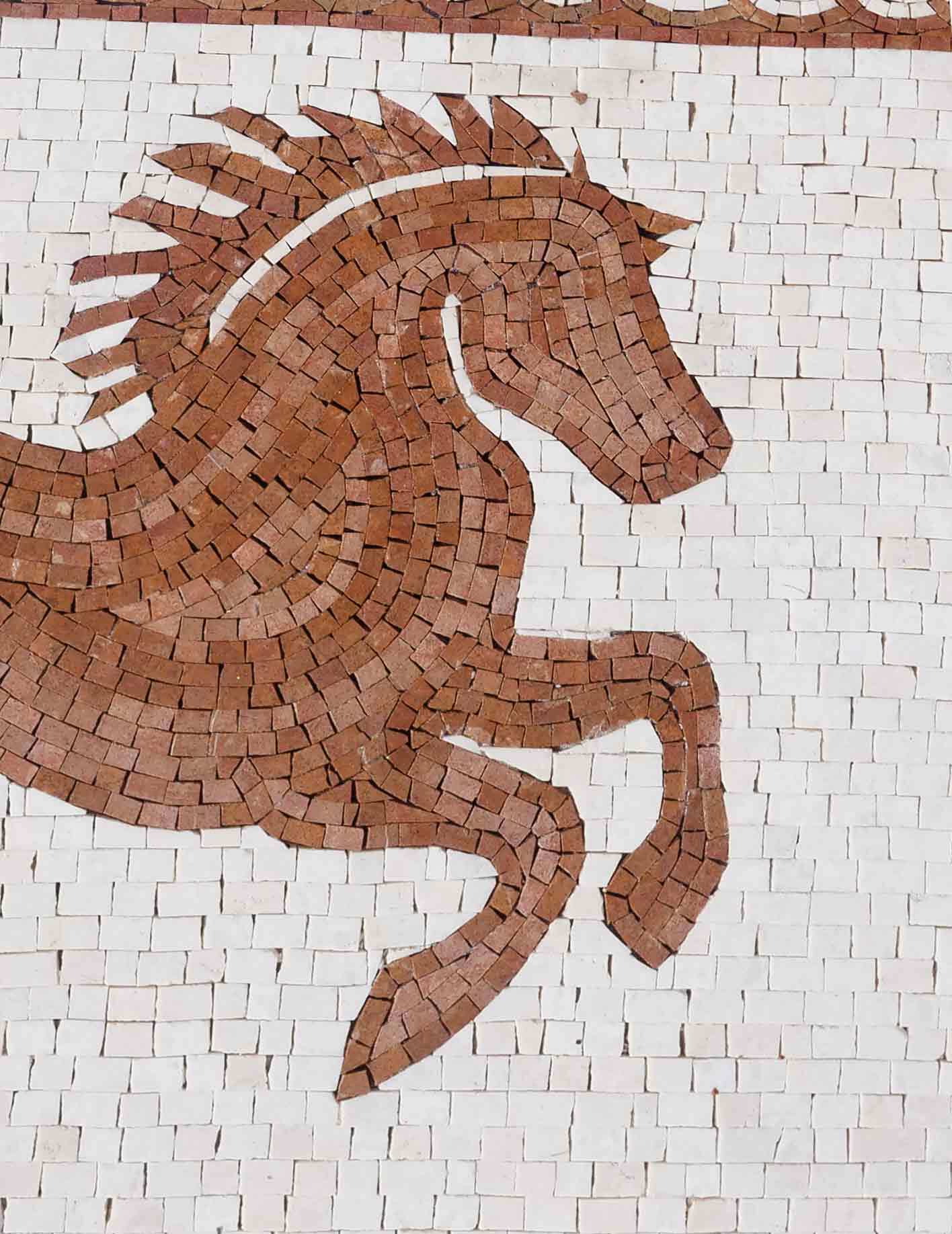 Galloping Horse Motif - Abstract Mosaic Art - Mesh Backing - Image 2