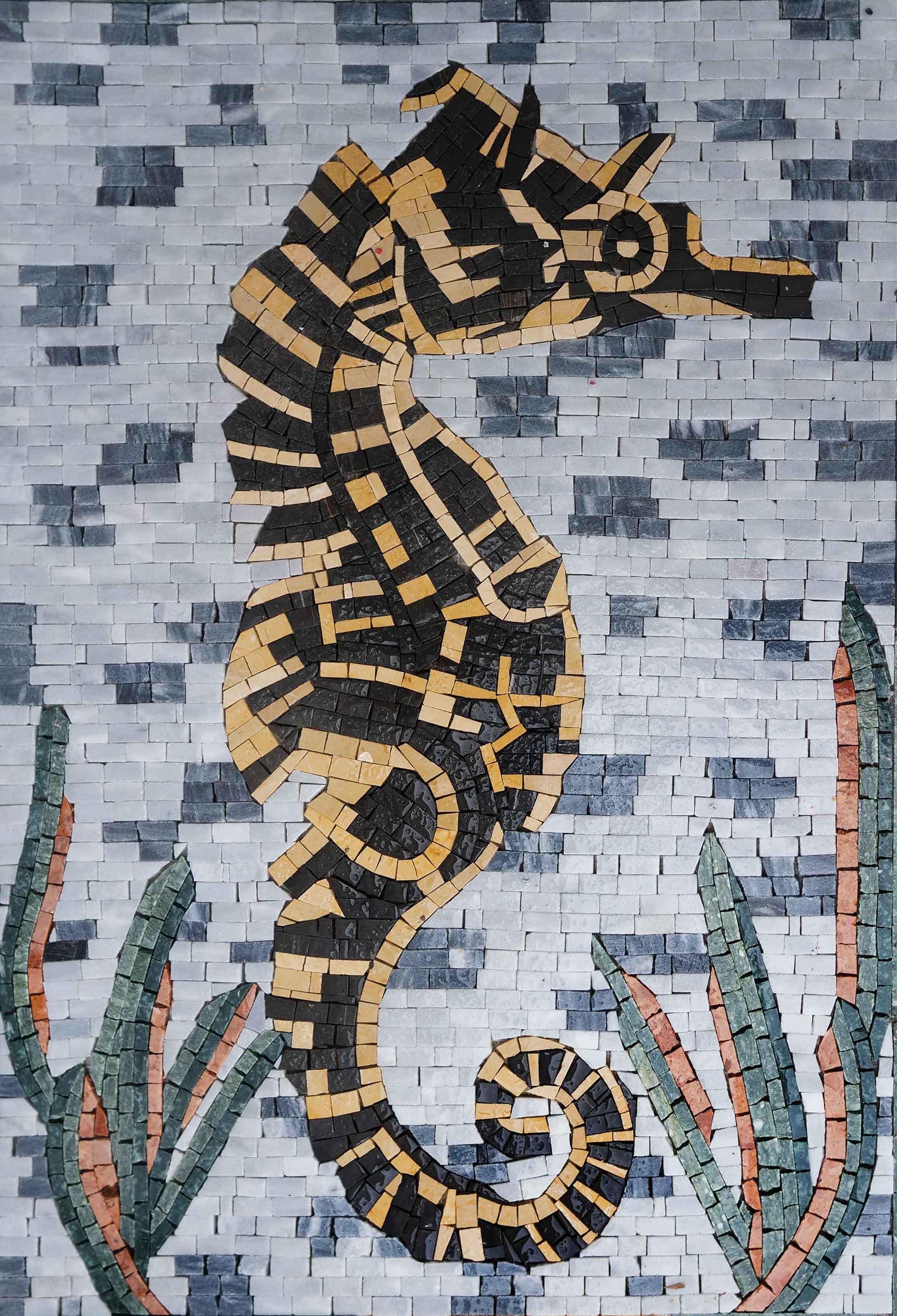 Horsefish Artwork - Custom Mosaic - Mesh Backing