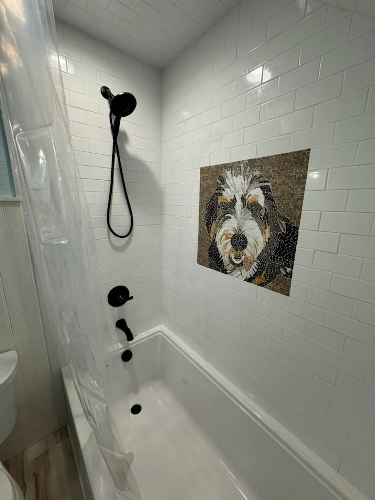 Joyful Dog - Hand Cut Mosaic | Luxury Handcrafted Stone Art - Image 2