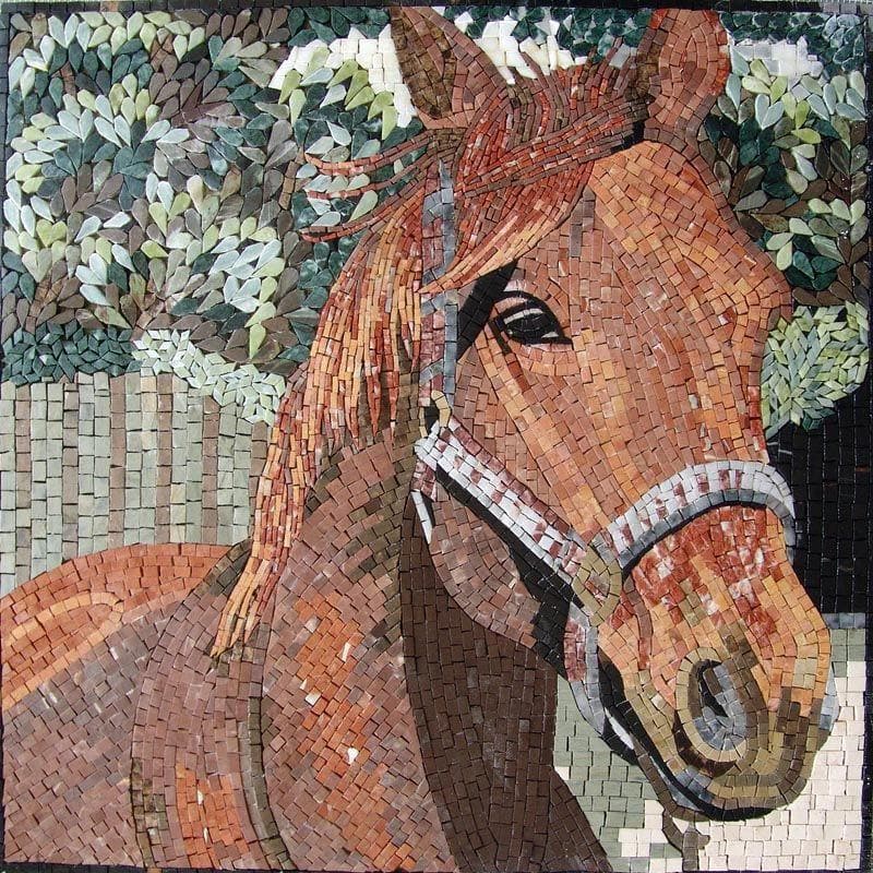Horse Portrait - Mosaic Designs Artwork - Mesh Backing