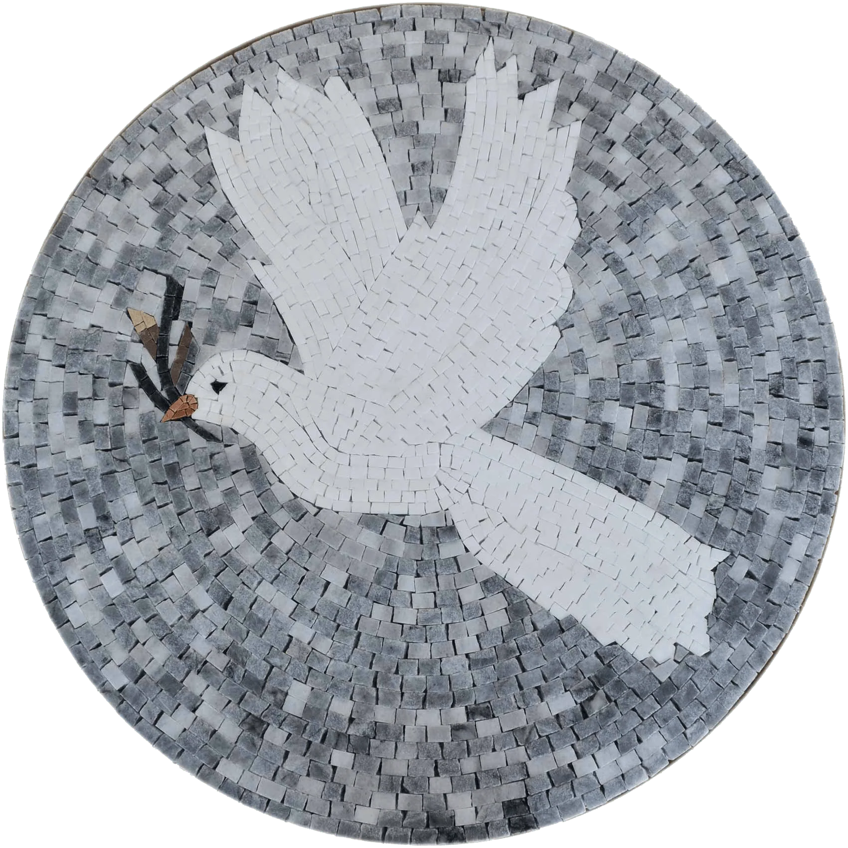 Enchanting Dove Peace - Marble Mosaic Medallion - Mesh Backing