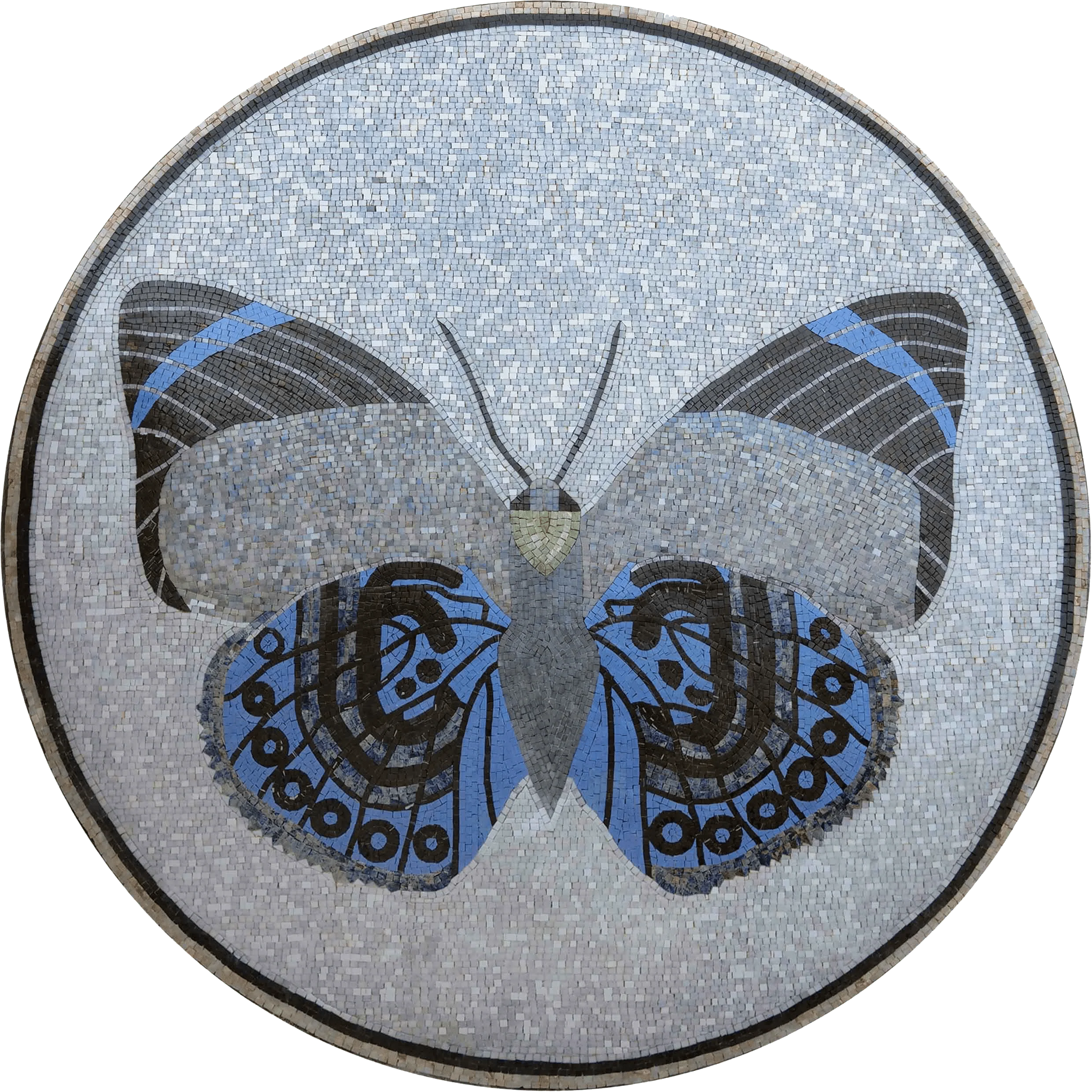 Butterfly Wings Geometric - Seahorse Mosaic Medallion - Mesh Backing