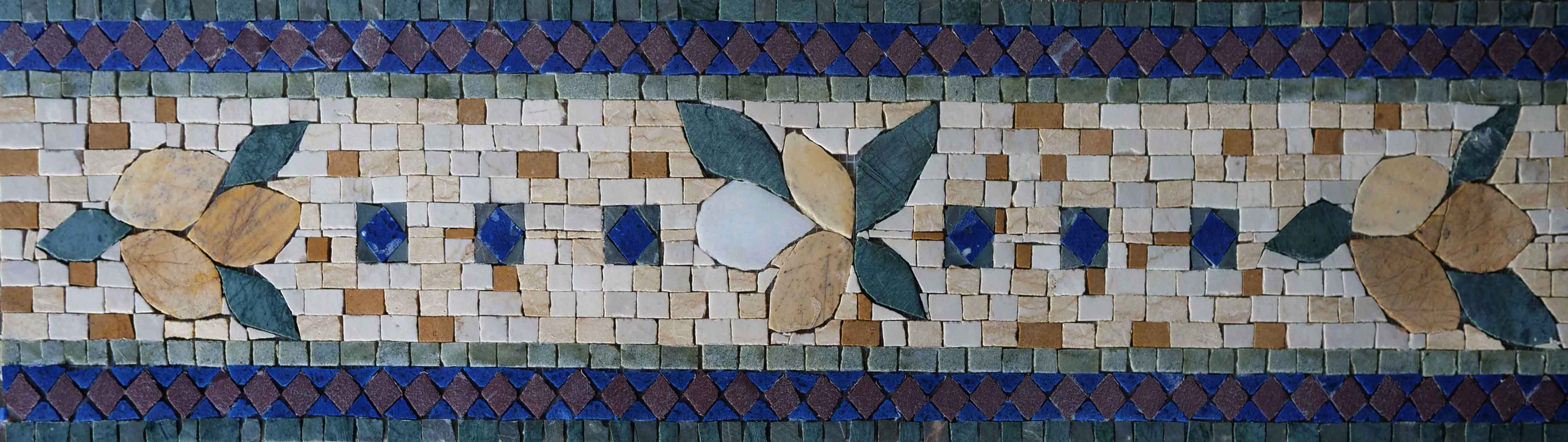 Bordered Pattern - Marble Landscape Mosaic Designs - Mesh Backing