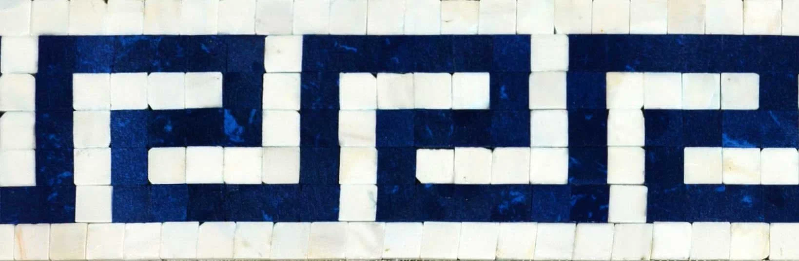 Mosaic Border - Blue Greek Keys | Luxury Handcrafted Natural Stone