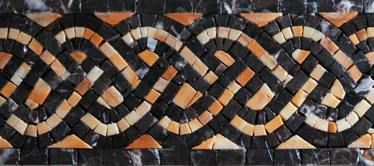 Kathrine - Marble Mosaic Entangled Rope Border Art - Mesh Backing