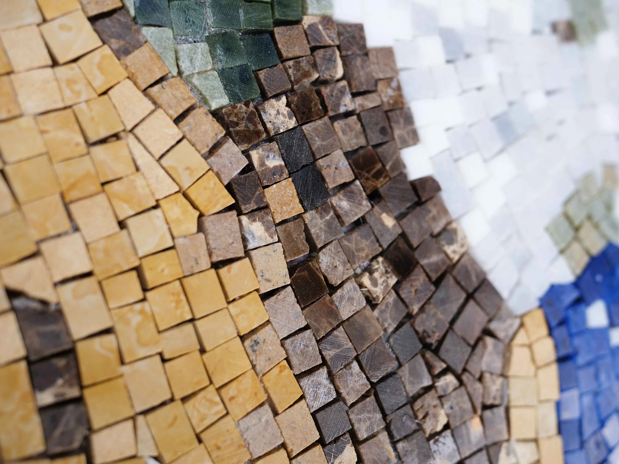 World View Space Art - Mosaic Fish Luxury Handcrafted Natural Stone Decor - Mesh Backing - Image 2