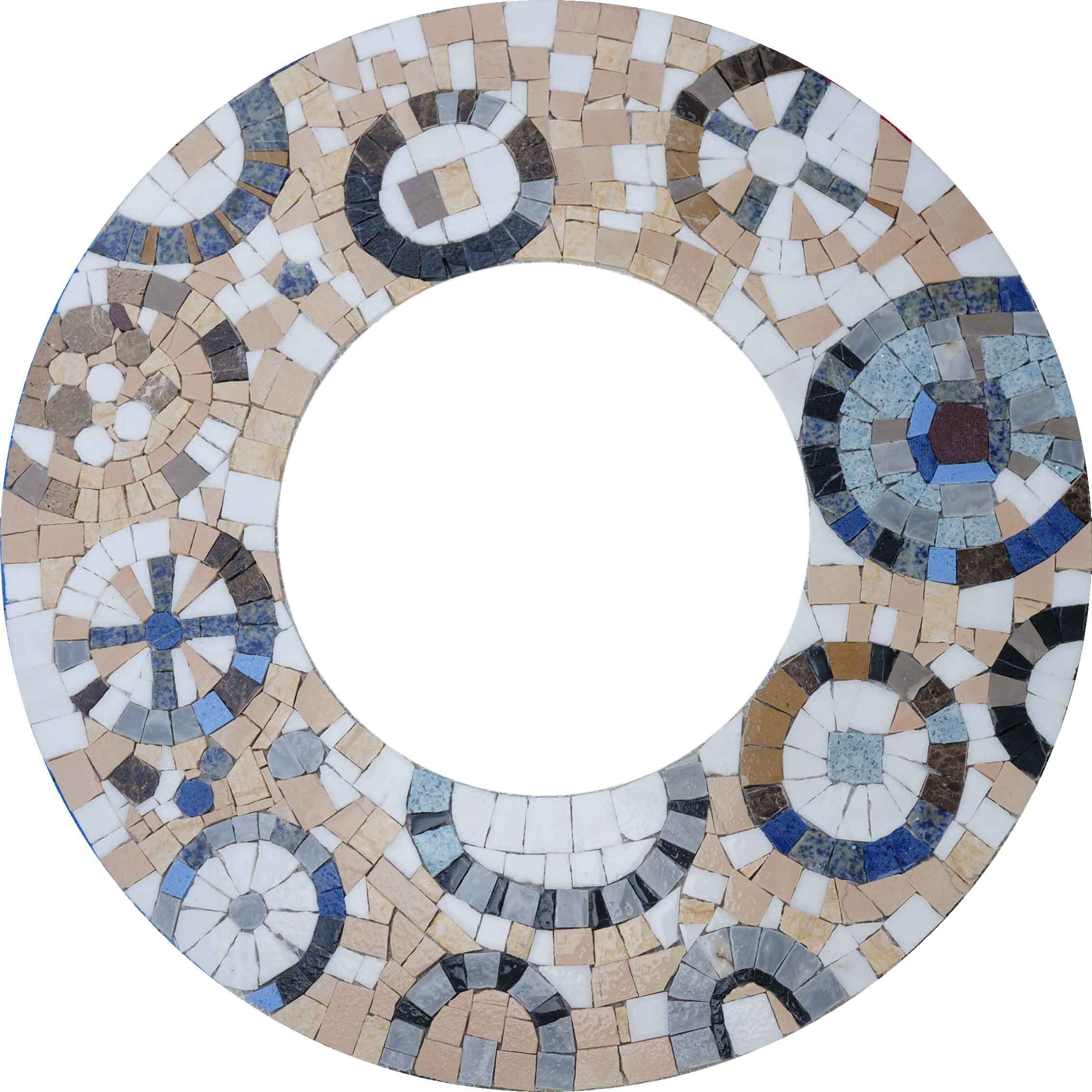 Circular Motif - Kitchen Mosaic Backsplash Patterns - Mesh Backing