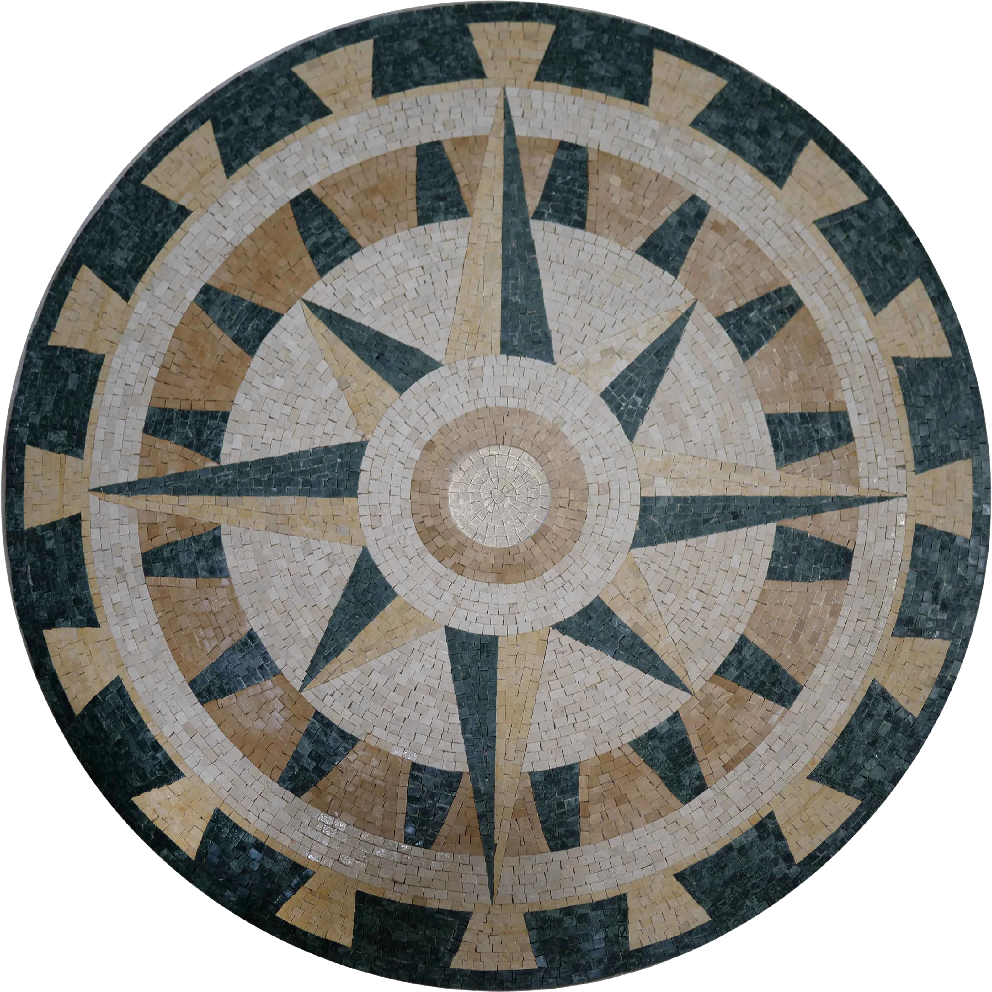 Ornate Starburst - Marble Home Remodeling Mosaic Art - Mesh Backing