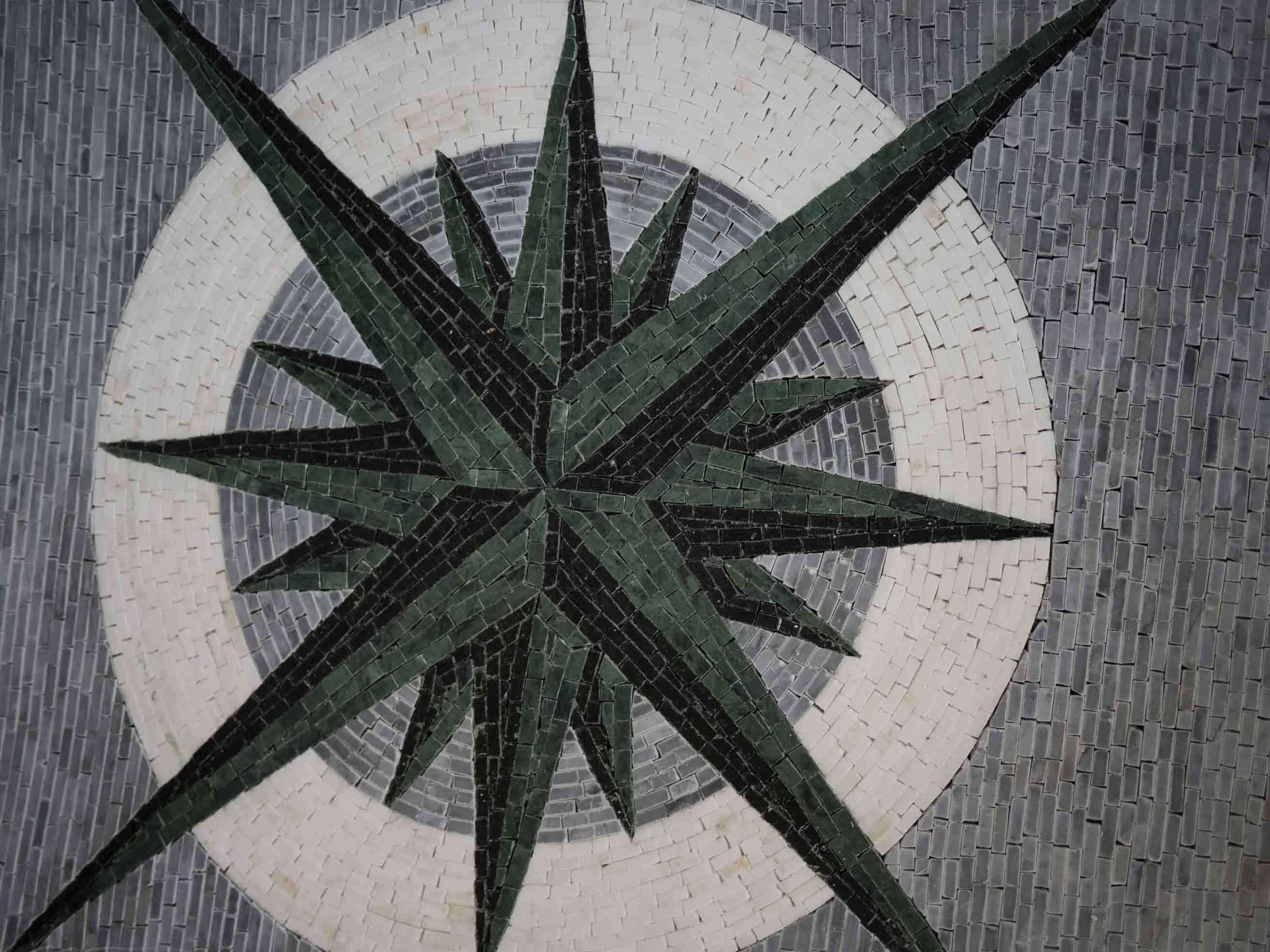 Star Geometric - Marble Tiger Mosaic Handmade - Mesh Backing - Image 2