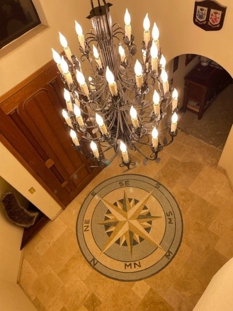 Compass Star Design - Medallion Luxury Handcrafted Natural Stone - Mesh Backing - Image 3