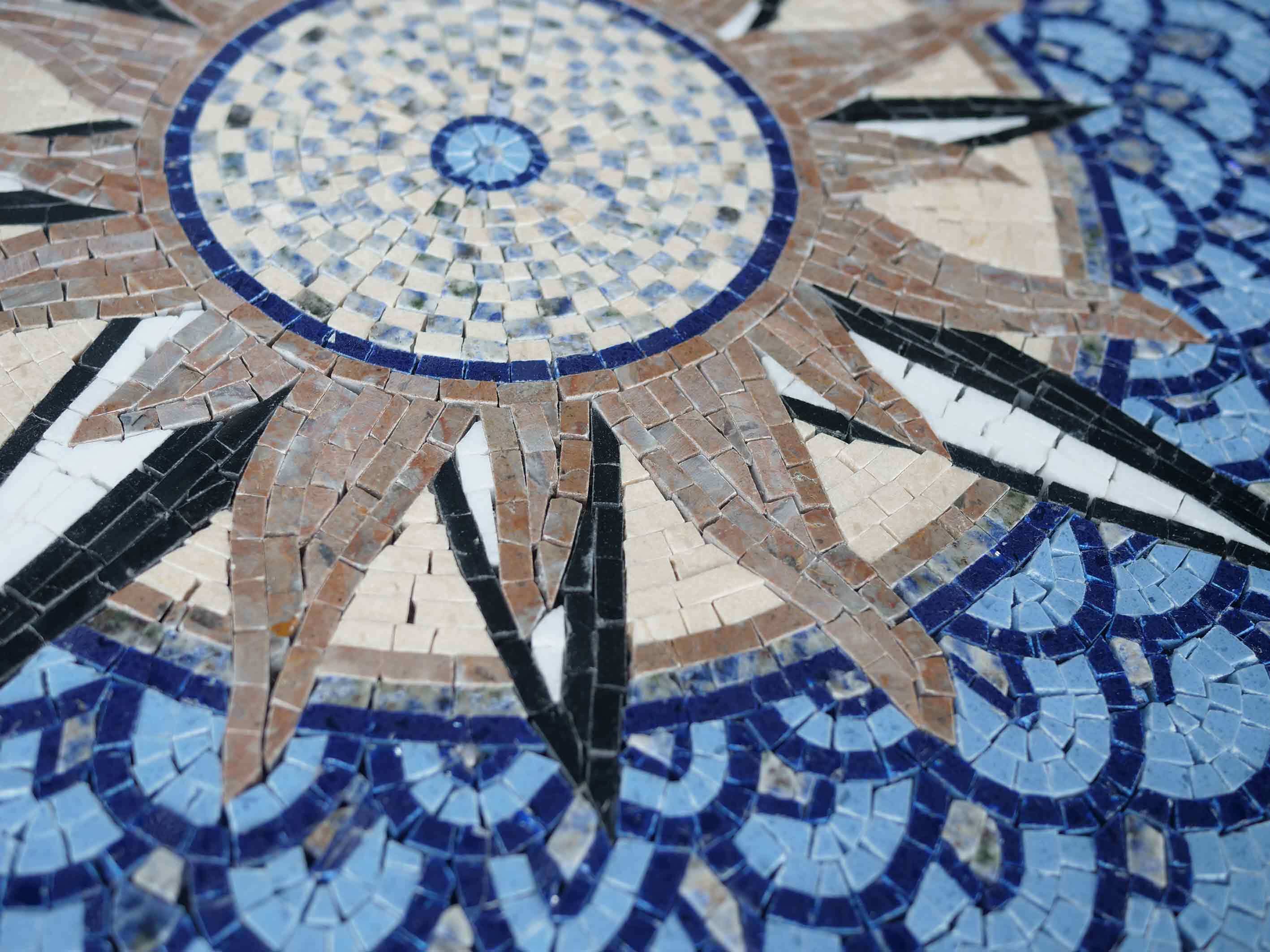 Compass Rose Star - Powder Room Backsplash Mosaic Wall - Mesh Backing - Image 2