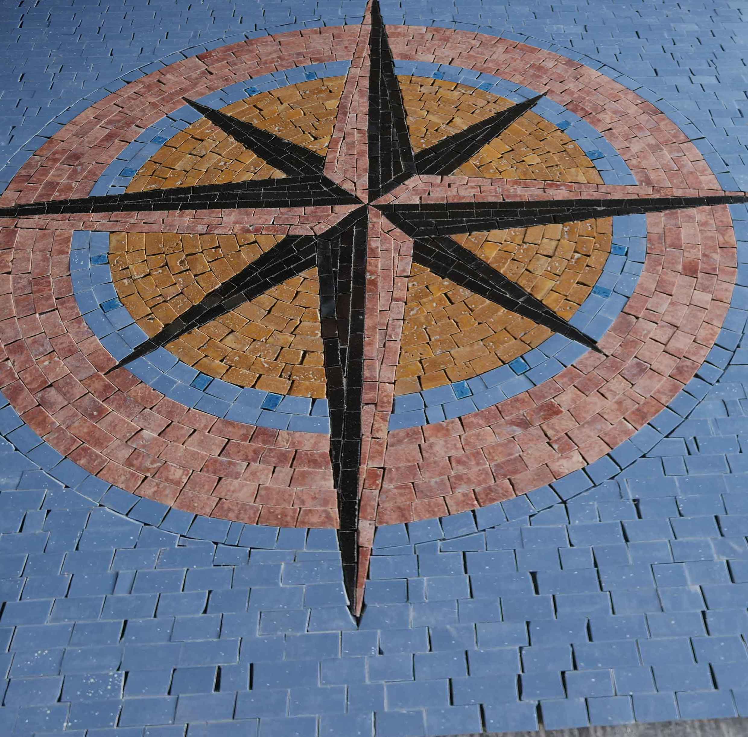 Mga Eight Point Star - Mosaic Tile Designs Compass Artwork - Mesh Backing - Image 2