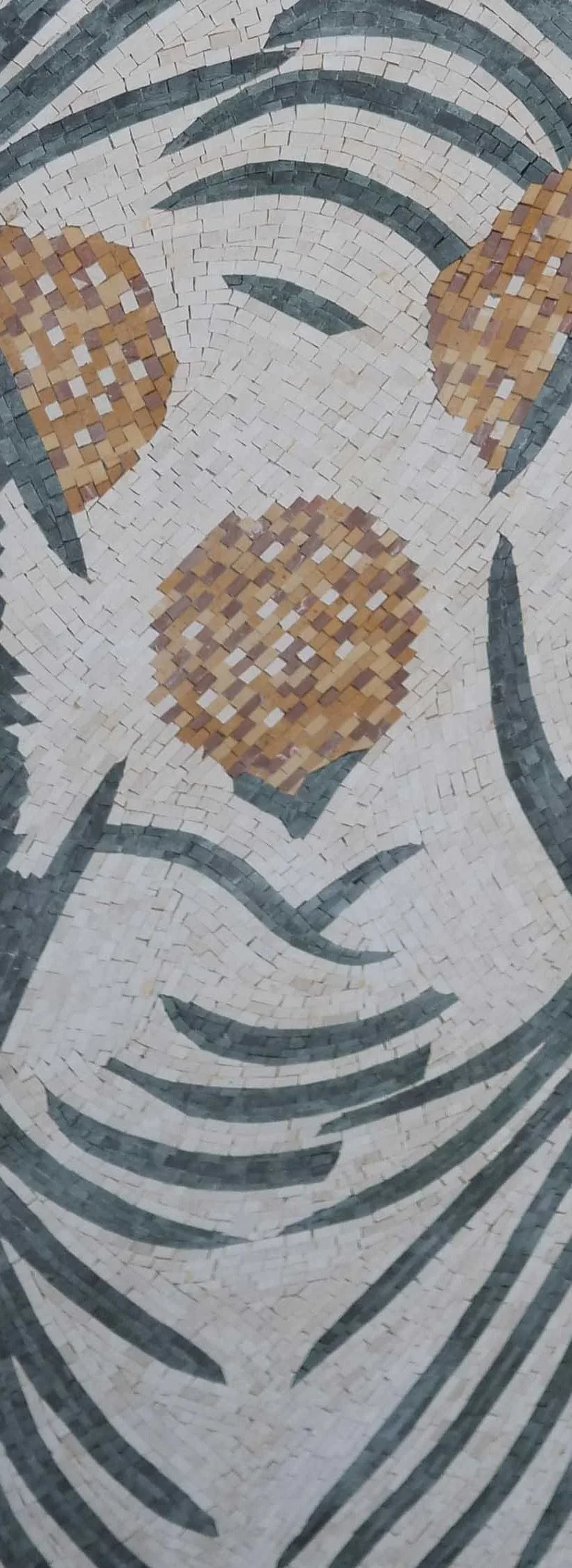 Palm Fronds Pattern - Marble Custom Mosaic Tile Artwork - Mesh Backing - Image 2