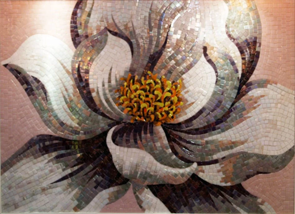 Flowery Blossom - Glass Abstract Mosaic - Mesh Backing