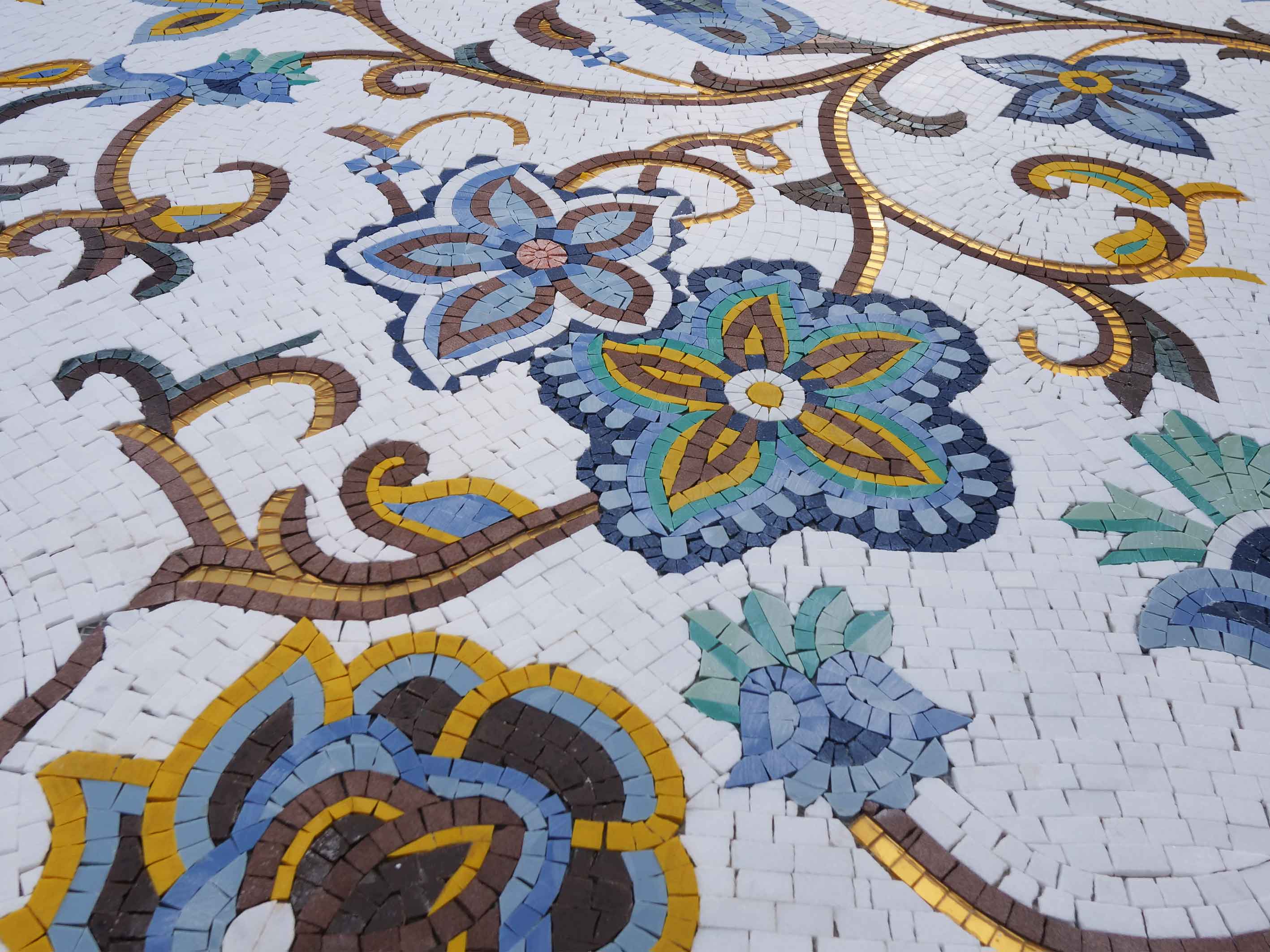 Floral Vine Pattern - Flower Mosaic Posy Design - Mesh Backing - Image 2