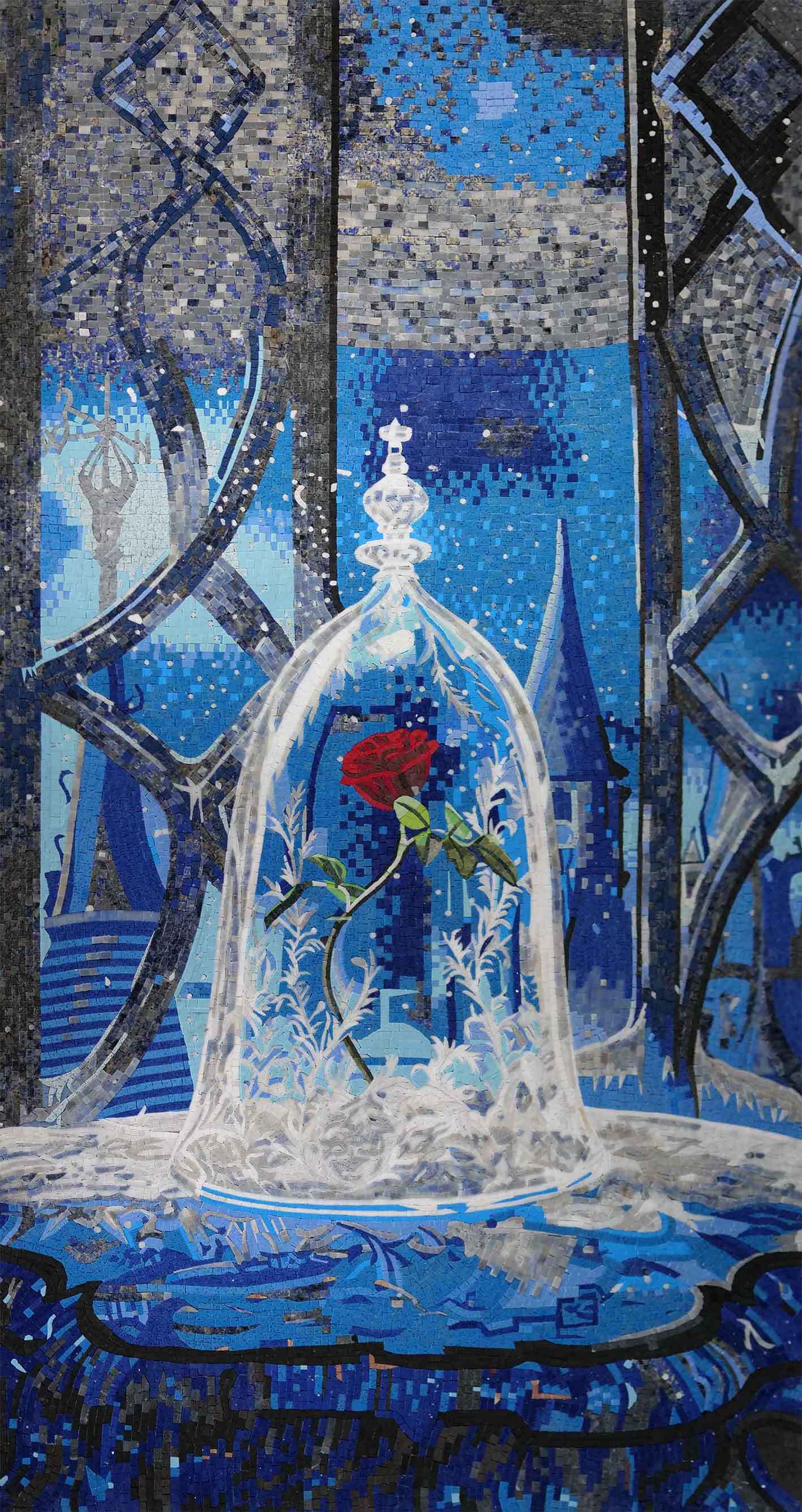 Geometric Rose - Mosaic Wall The Enchanted - Mesh Backing