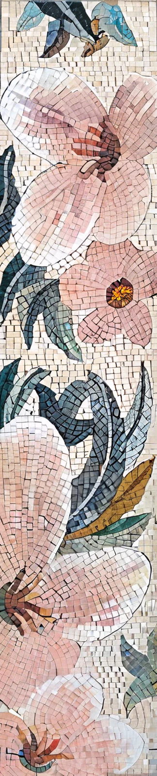 Enchanting Floral Bloom - Marble Mosaic Mural Order - Mesh Backing
