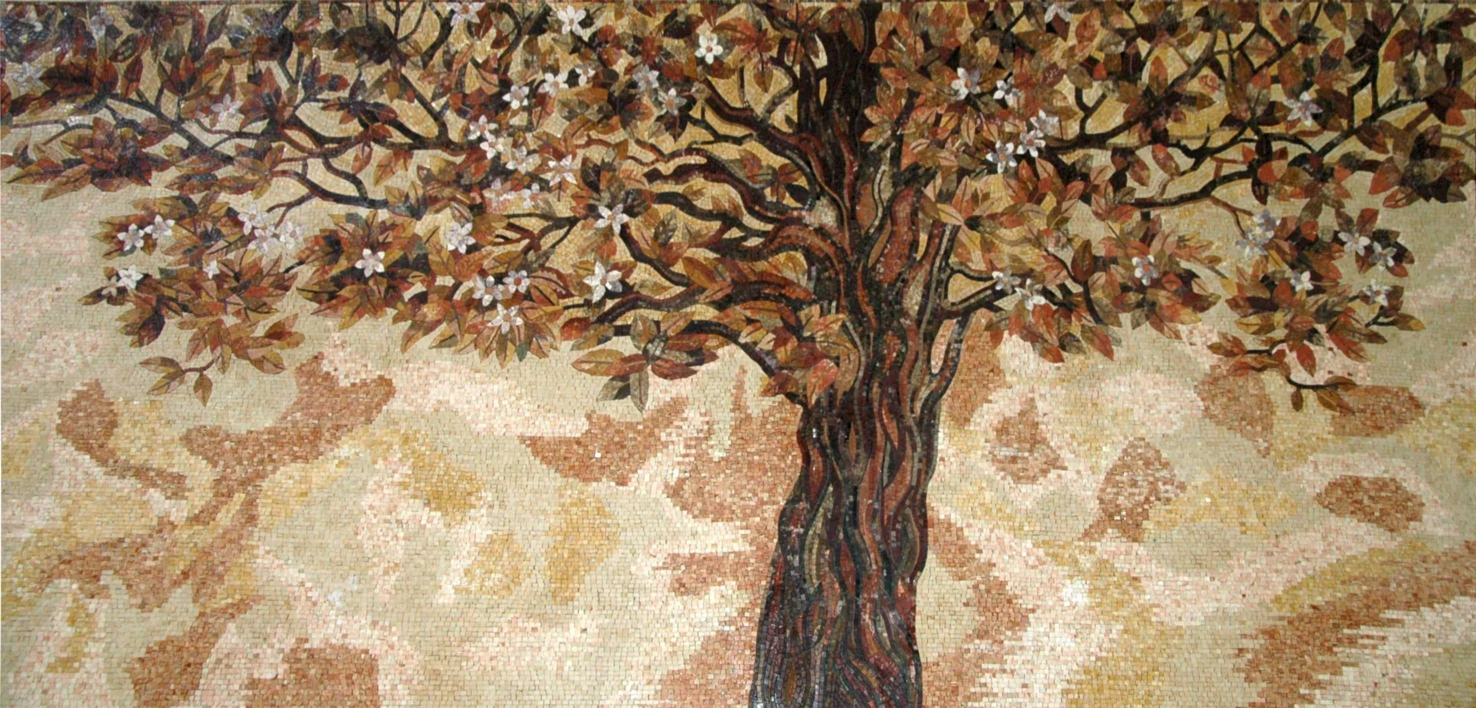 Autumnal Tree - Marble Mosaic Beauty Designs - Mesh Backing