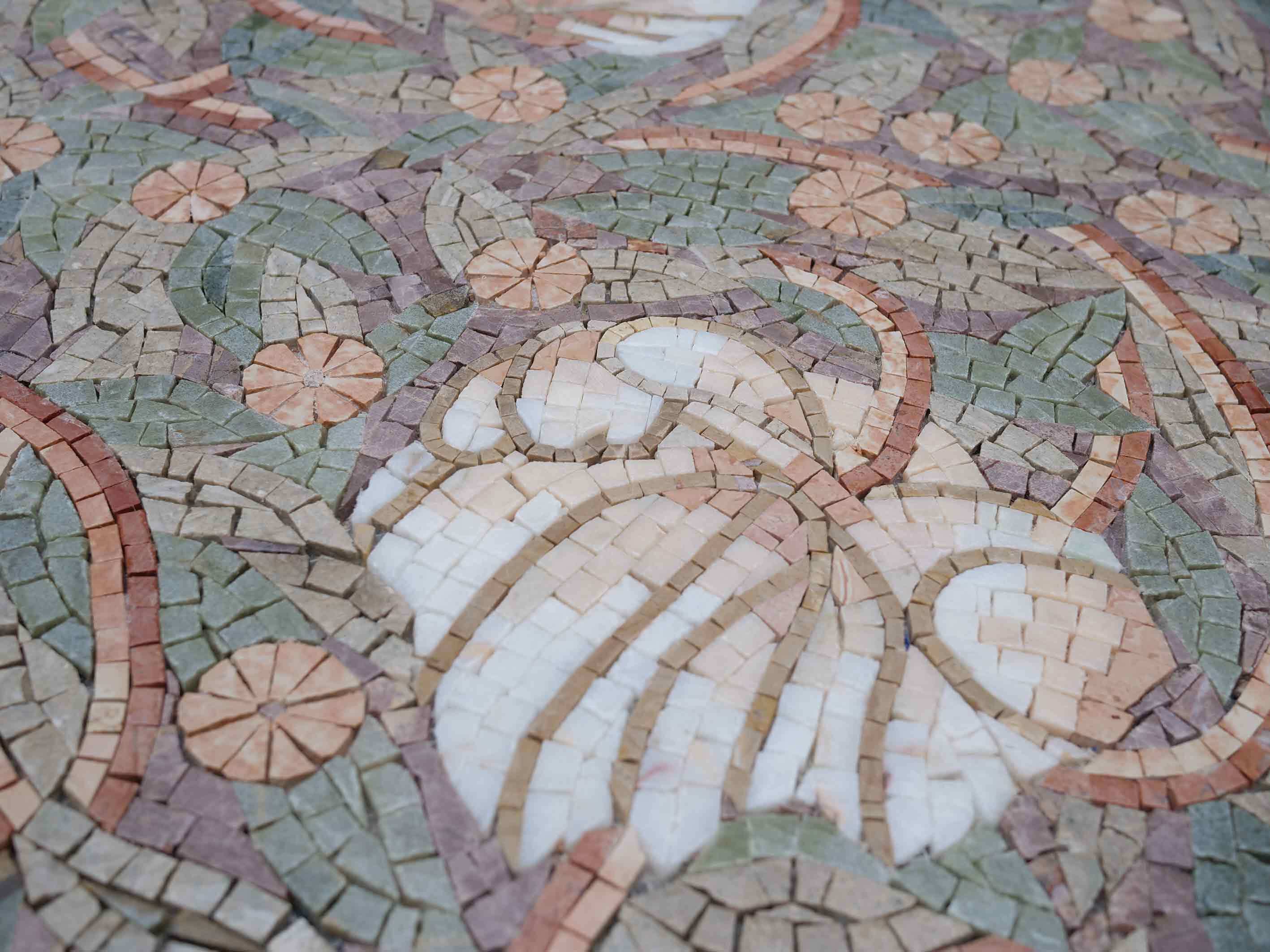 Floral Vine Arrangement - Marble Custom Mosaic Pattern - Mesh Backing - Image 2