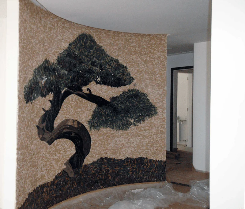 Majestic Bonsai Tree - Marble Mosaic Tile Art Magnificent - Mesh Backing - Image 2