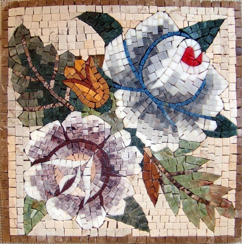 Floral Arrangement - Handmade Mosaic Wall Art - Mesh Backing