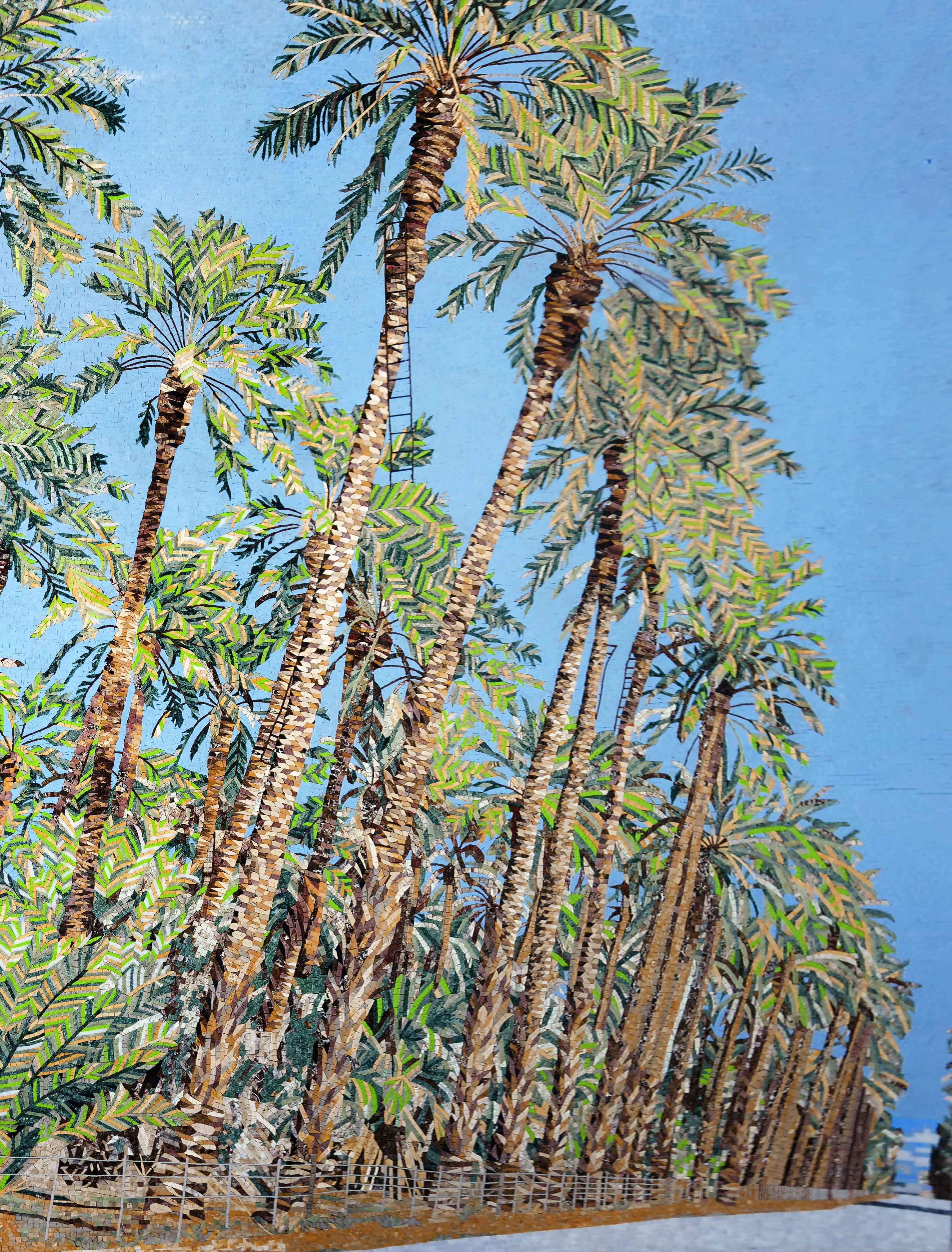 Palm Grove - Outdoor Mosaic Art Oasis Dreams - Mesh Backing