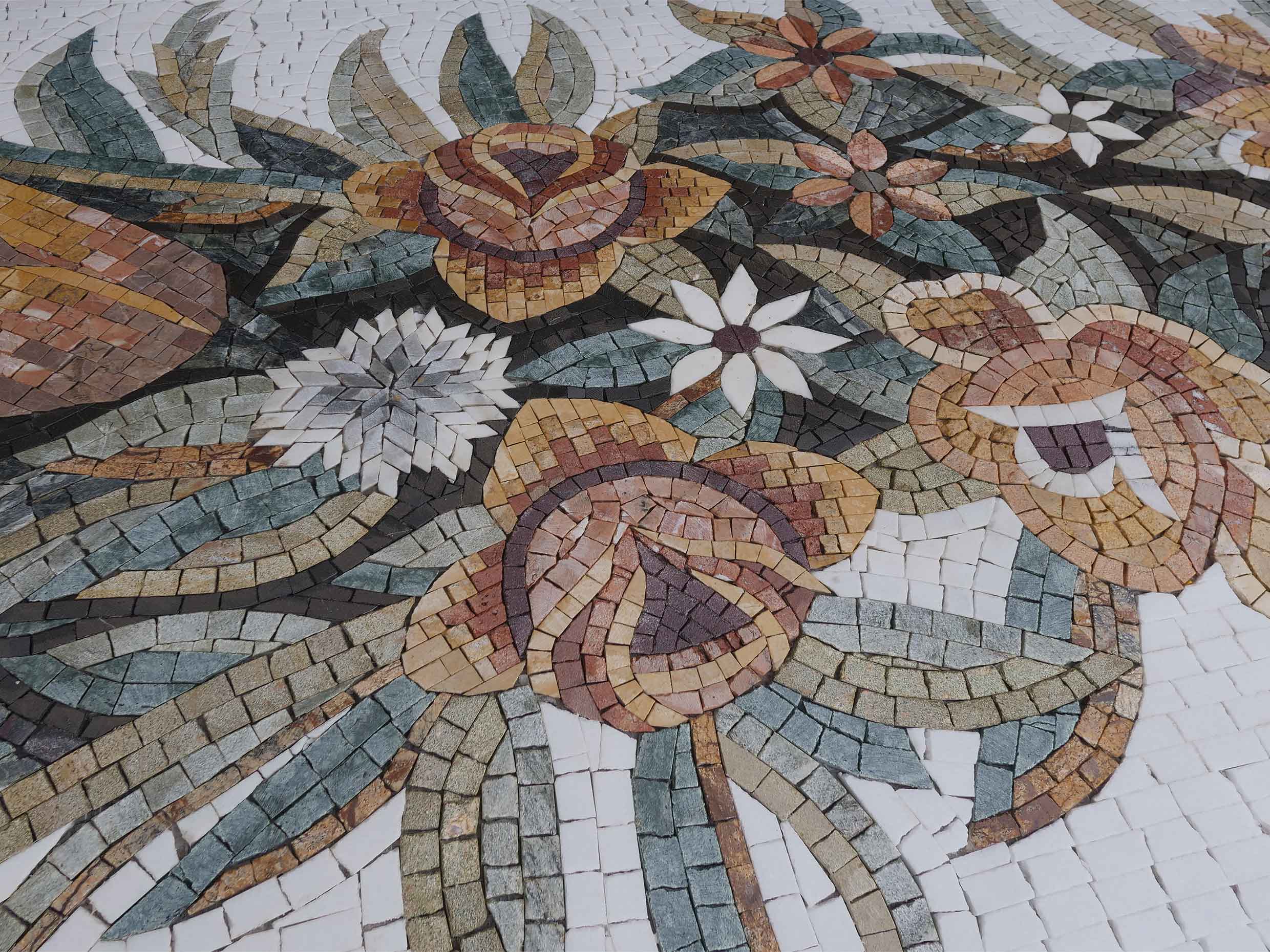 Floral Vine Arrangement - Sun Mosaic Artwork - Mesh Backing - Image 2