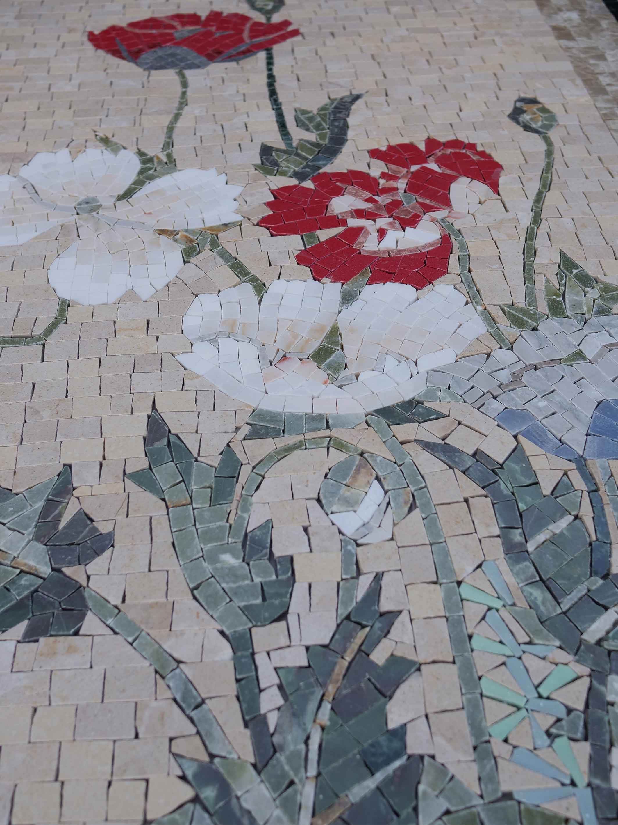 Geometric Arrangement - Mosaic Medallion Art - Mesh Backing - Image 2
