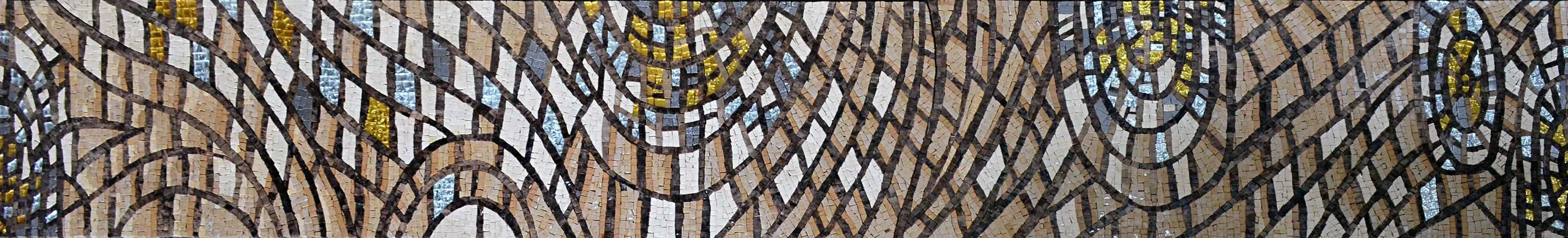 Abstract Geometric - Marble Mosaic Shades Modern Wall Insert - Mesh Backing
