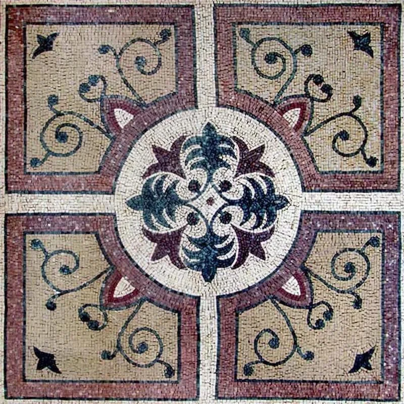 Floral Vinia - Marble Mosaic Crossed - Mesh Backing