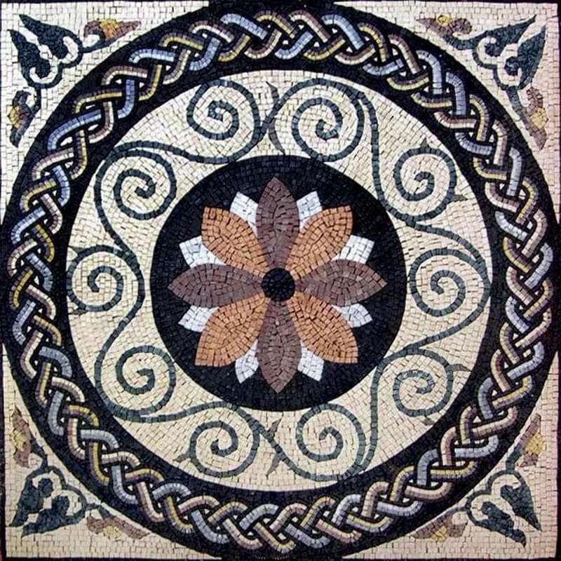 Celtic Knot Floral - Marble Mosaic Art - Mesh Backing