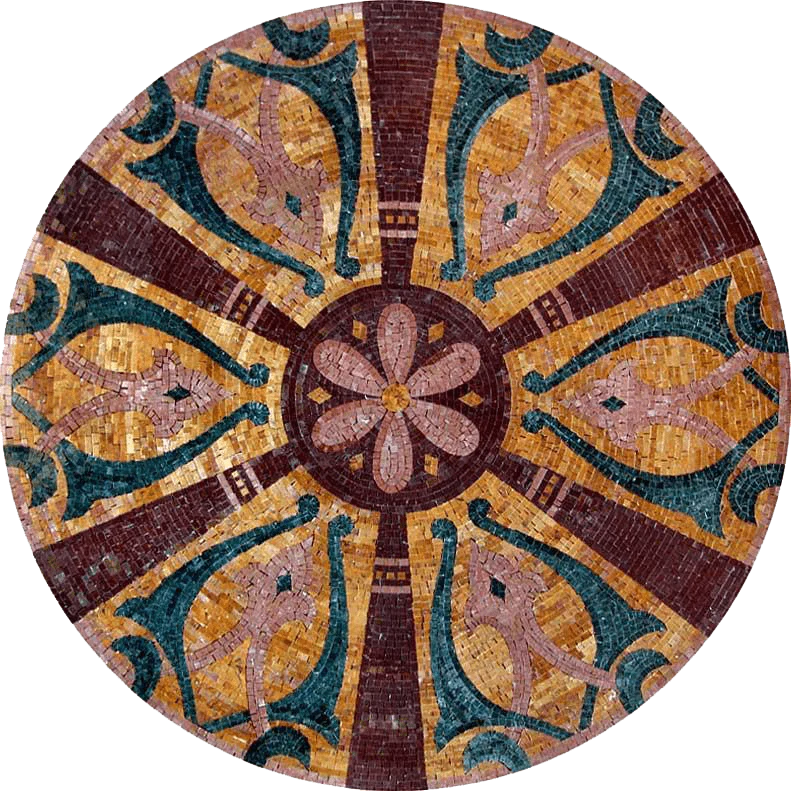 Pattern Radiance - Marble Mosaic Flower Insert - Mesh Backing