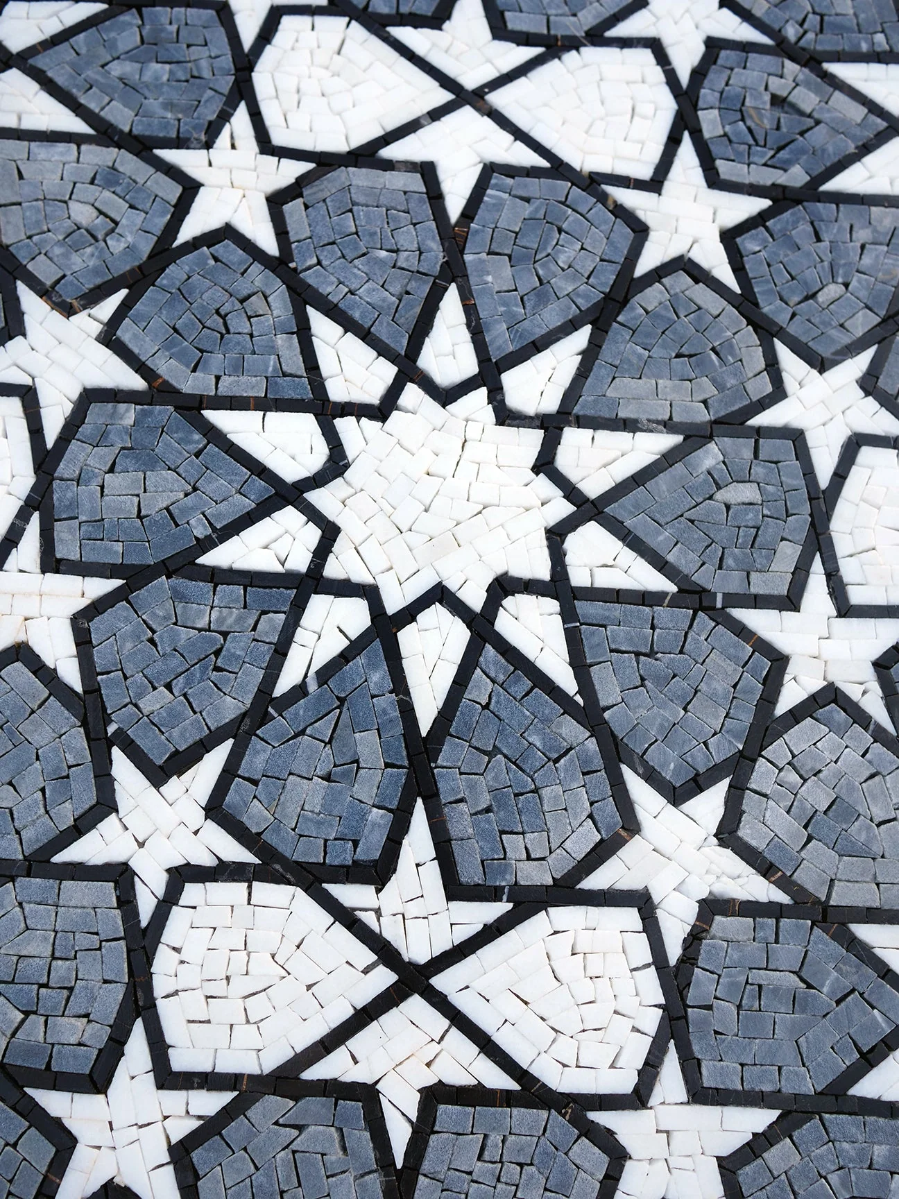Geometric Star Pattern - Mosaic Rug Harmony Interlocking Stars - Mesh Backing - Image 2